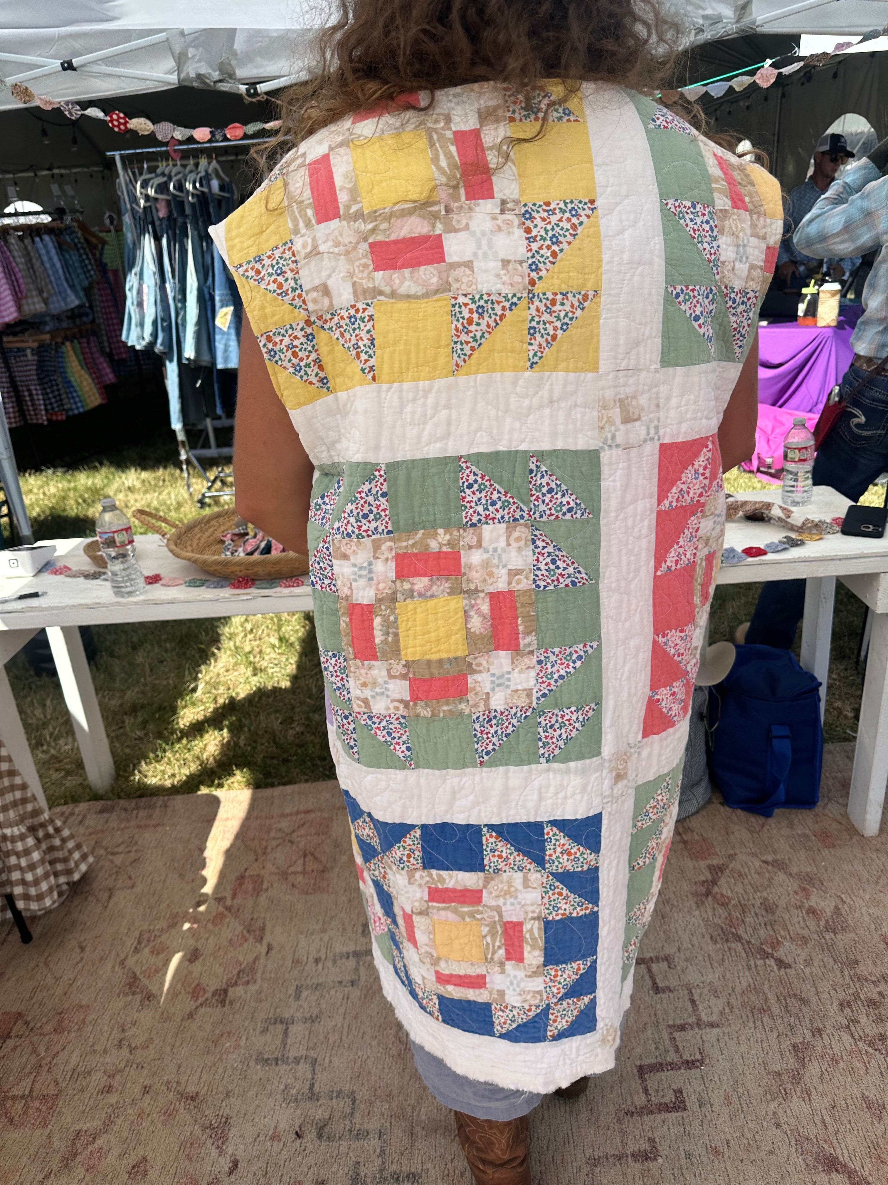 Reversible Pink Floral Duster Vest