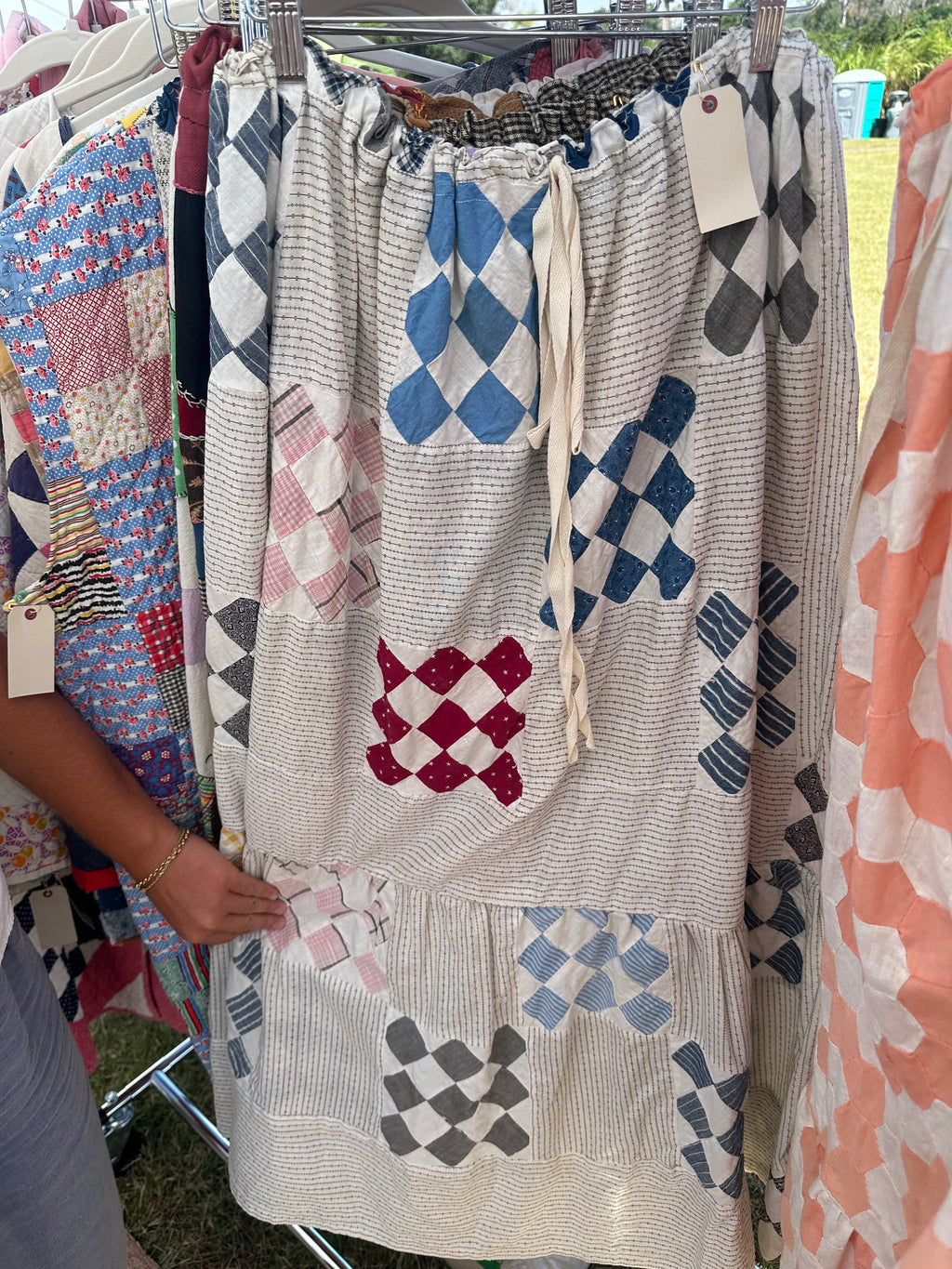 Western Nine Patch Quilt Top Skirt