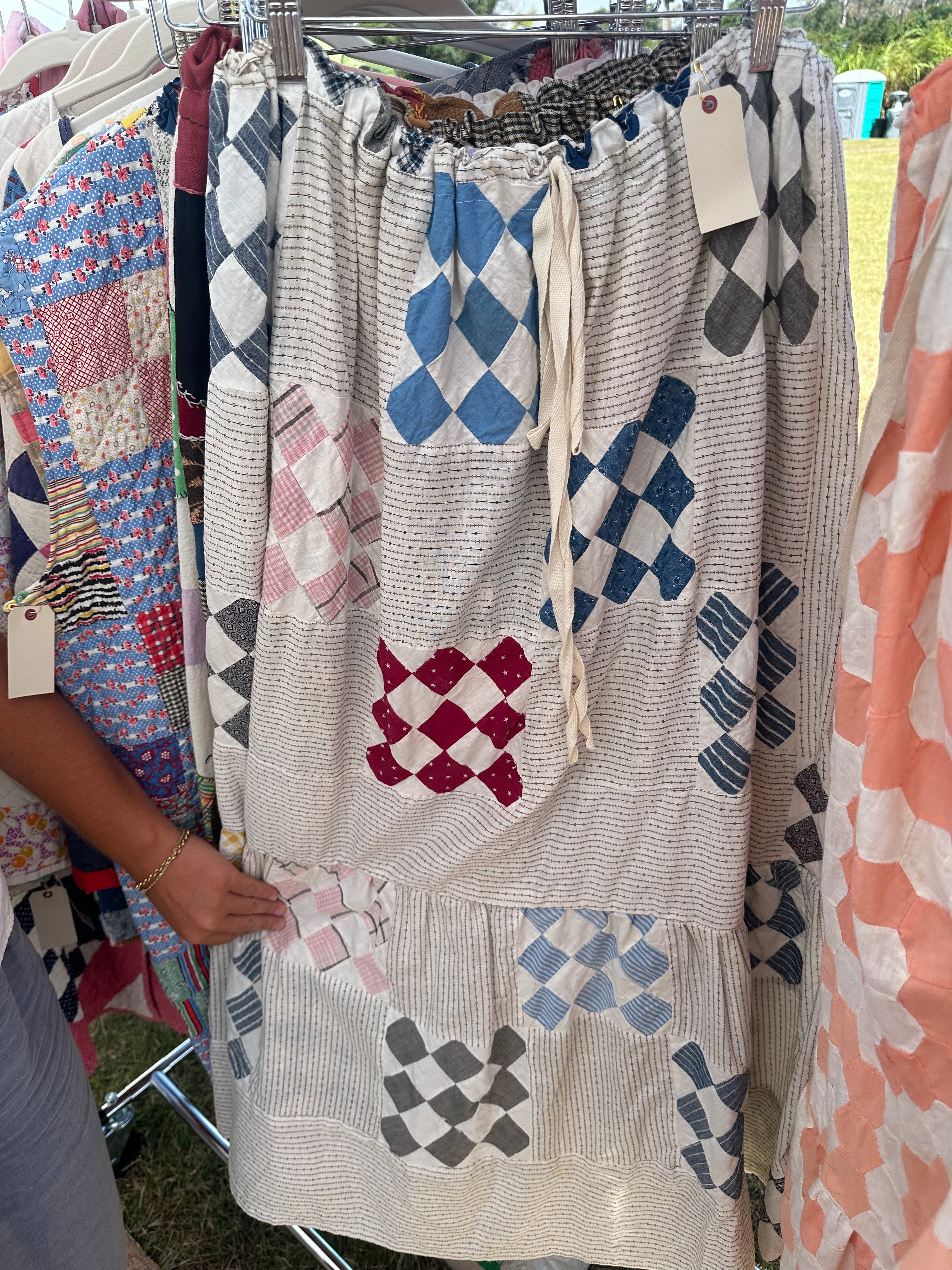 Western Nine Patch Quilt Top Skirt