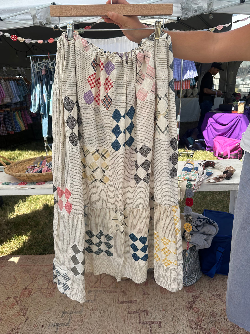 Western Nine Patch Quilt Top Skirt