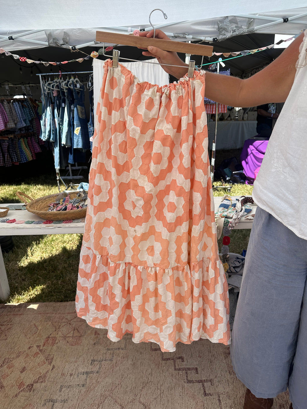 Orange Grandma’s Garden Quilt Top Skirt