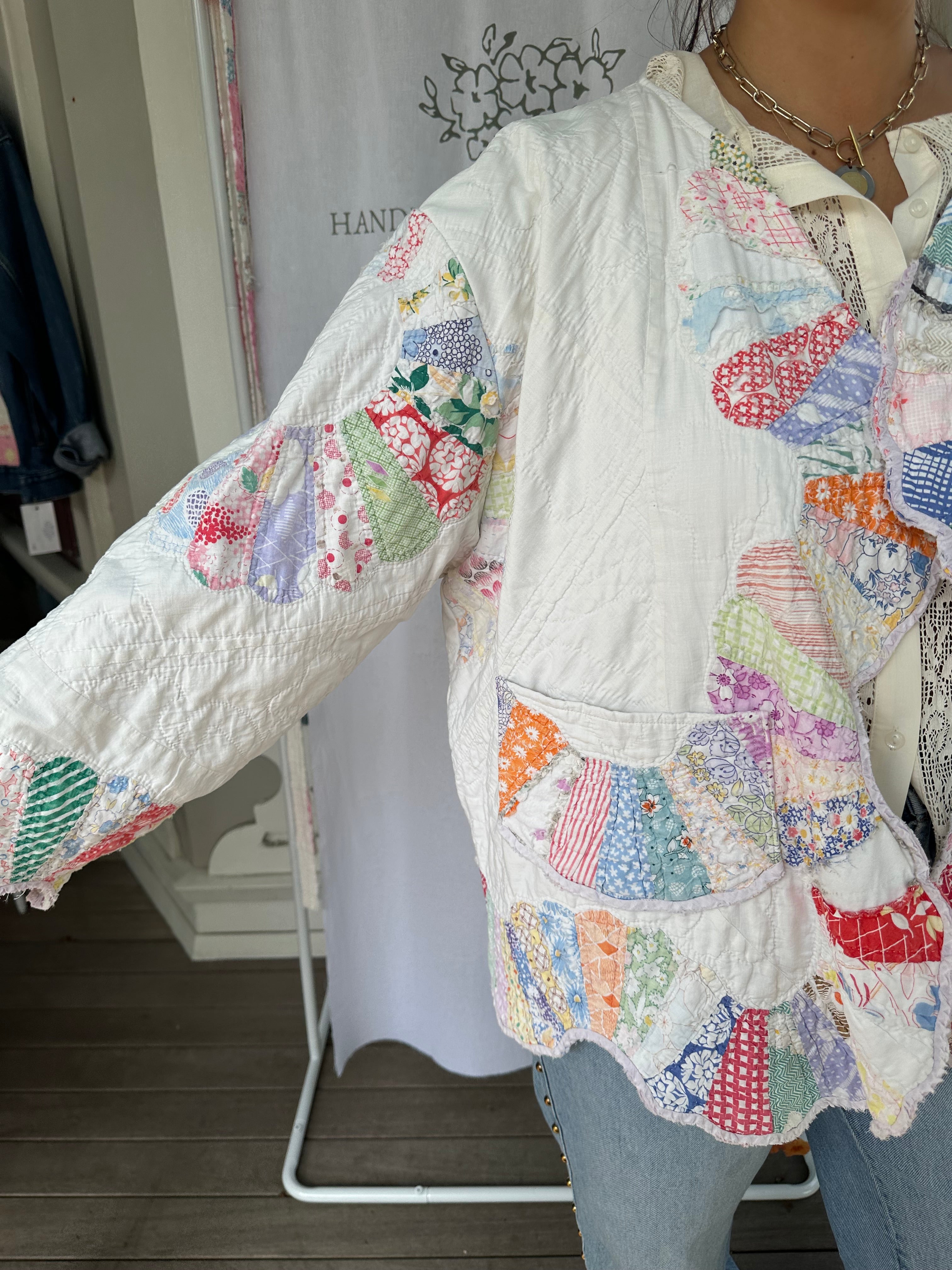 Purple Binding Dresden Plate Quilt Jacket