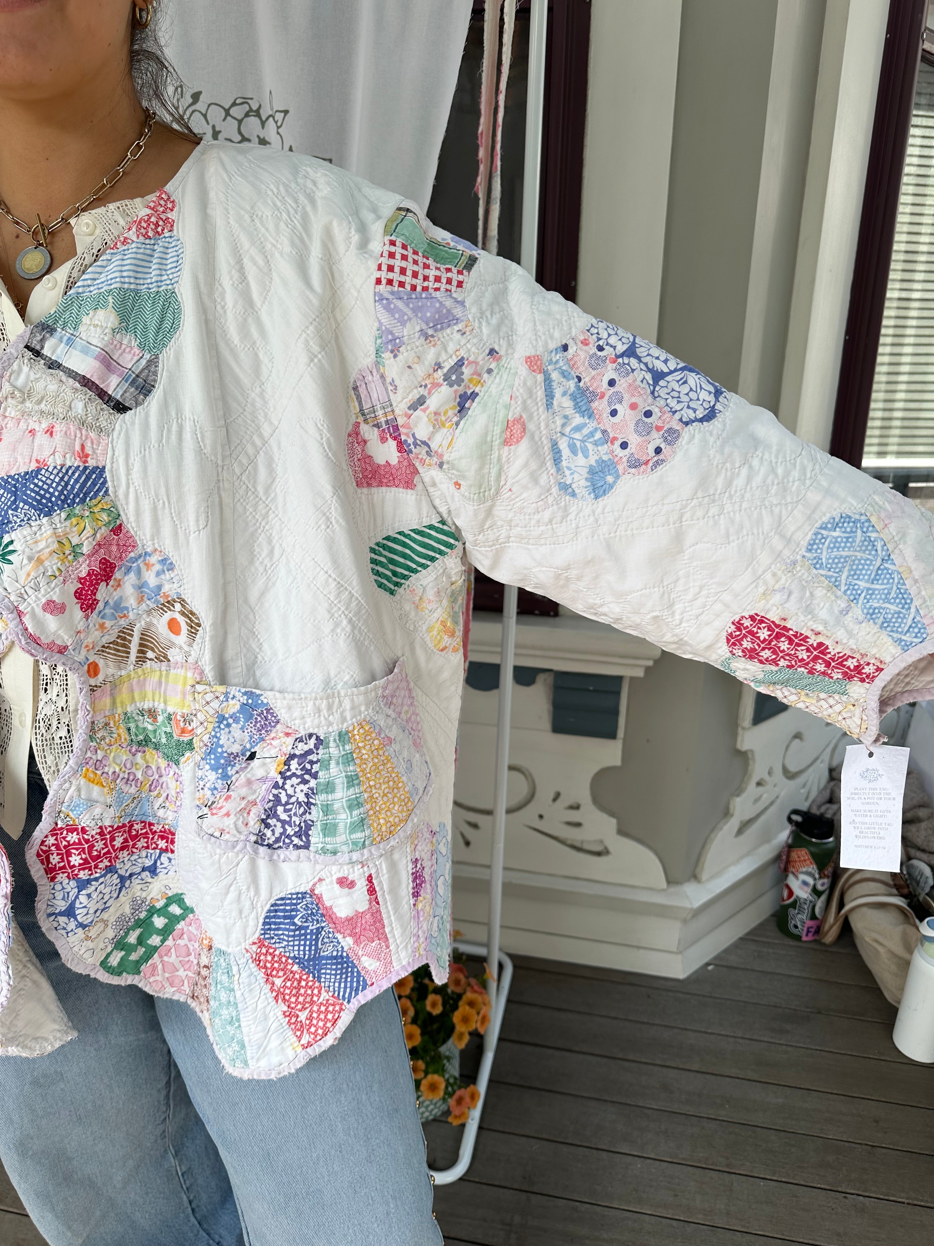 Purple Binding Dresden Plate Quilt Jacket