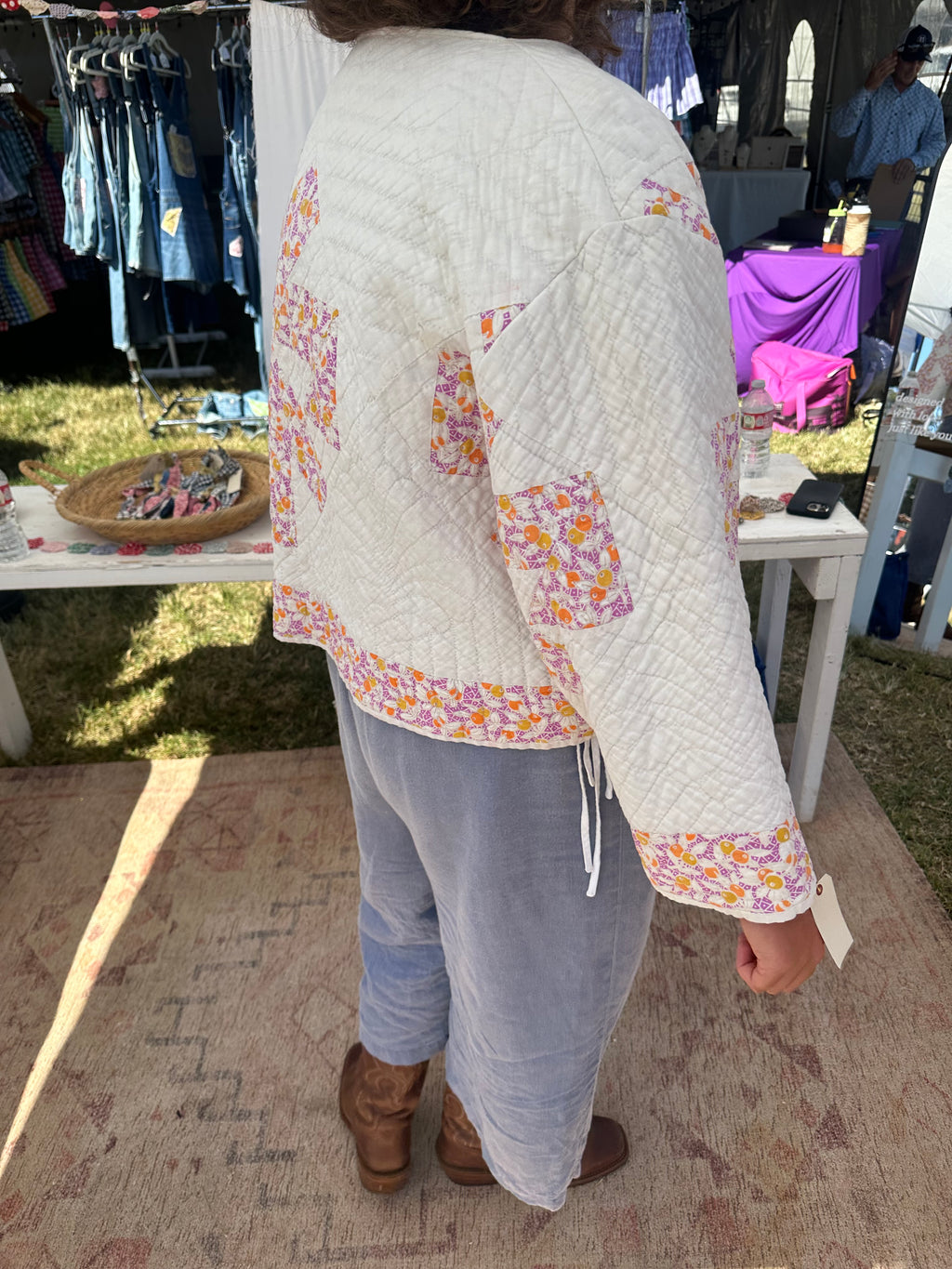 Cropped Olive Quilt Jacket