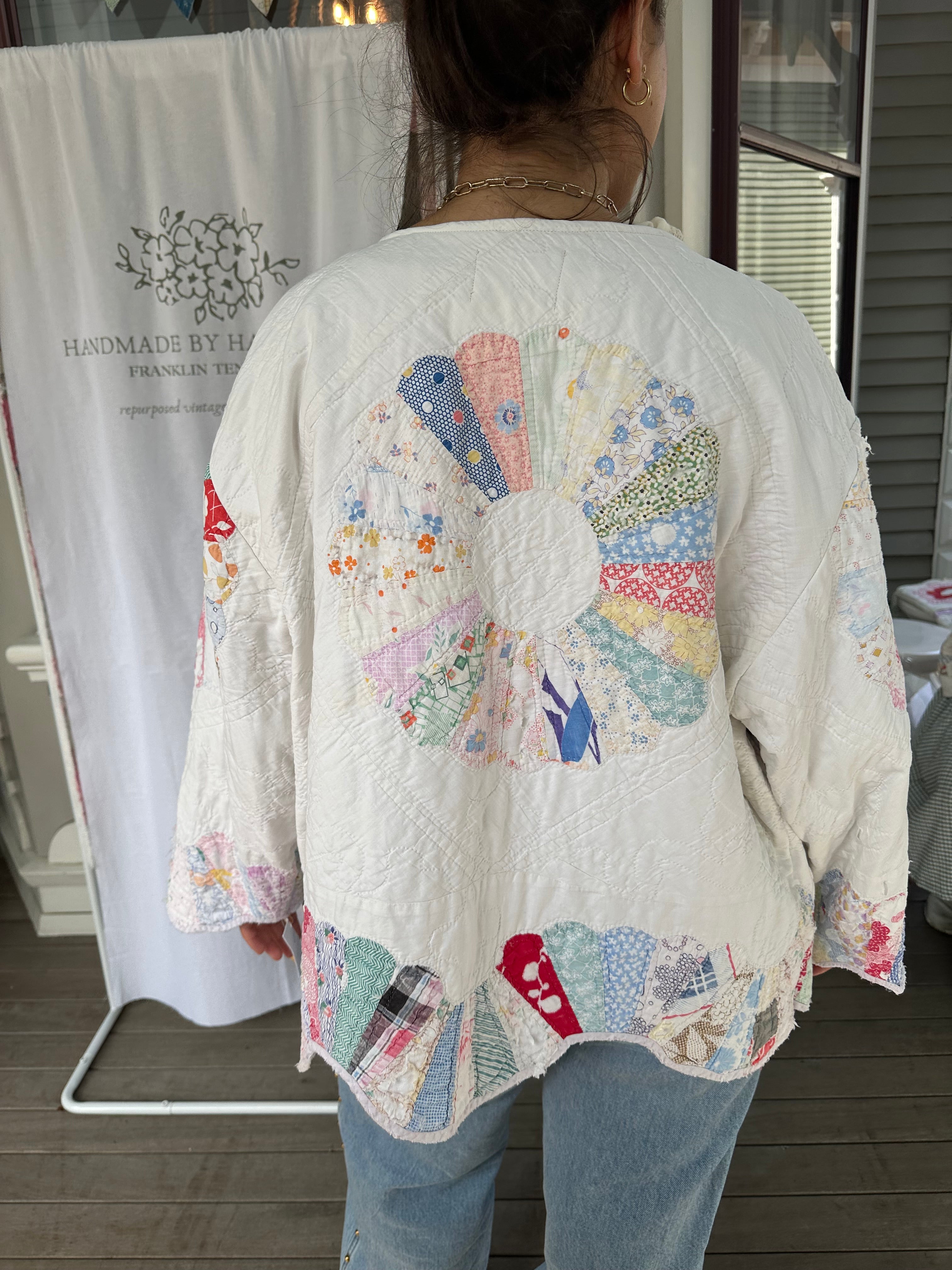 Purple Binding Dresden Plate Quilt Jacket