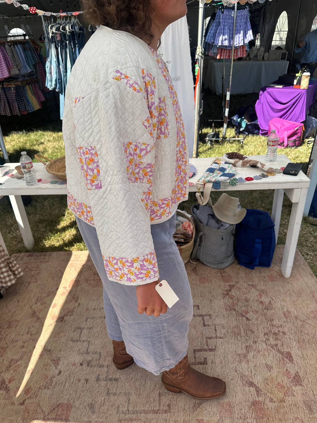 Cropped Olive Quilt Jacket