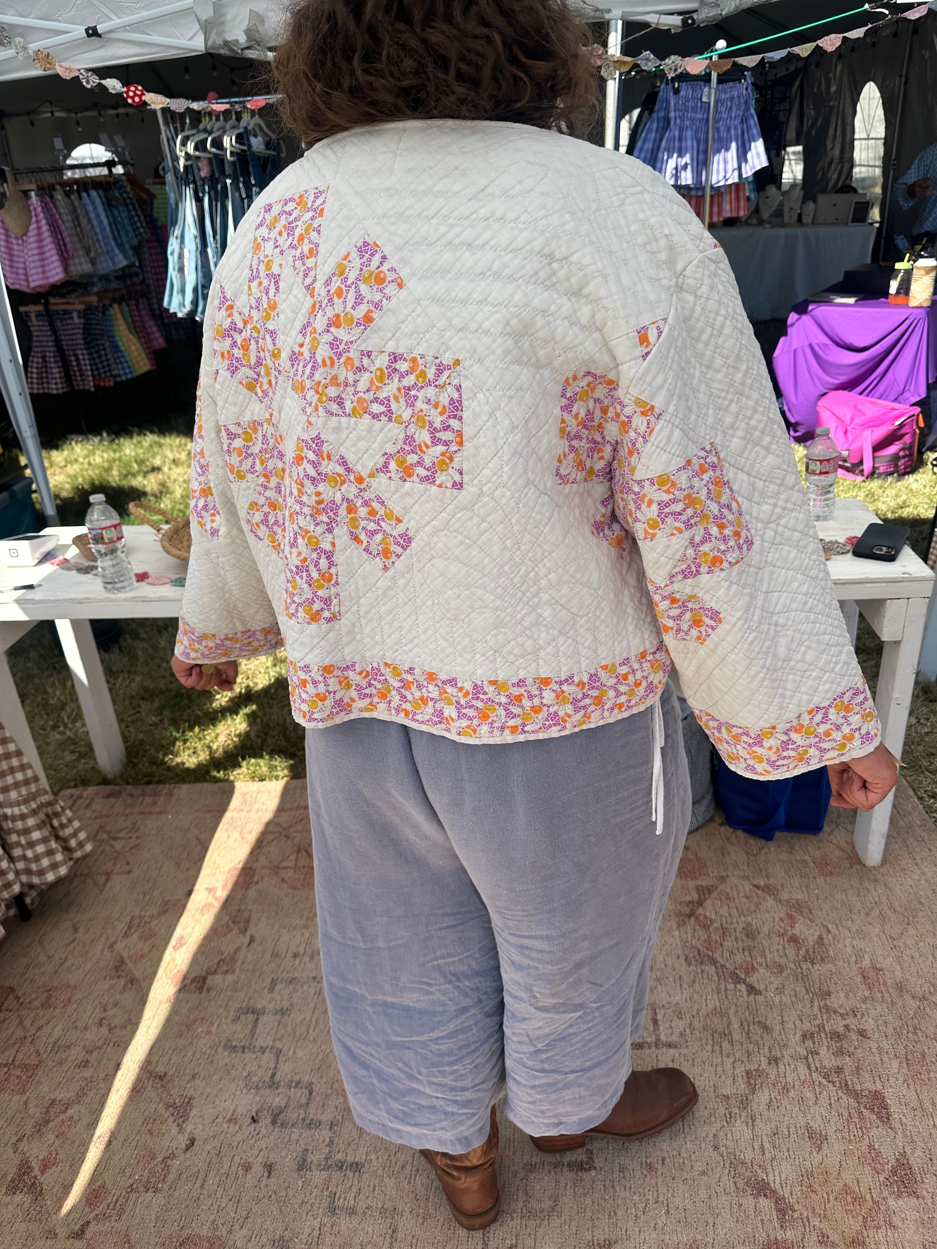 Cropped Olive Quilt Jacket