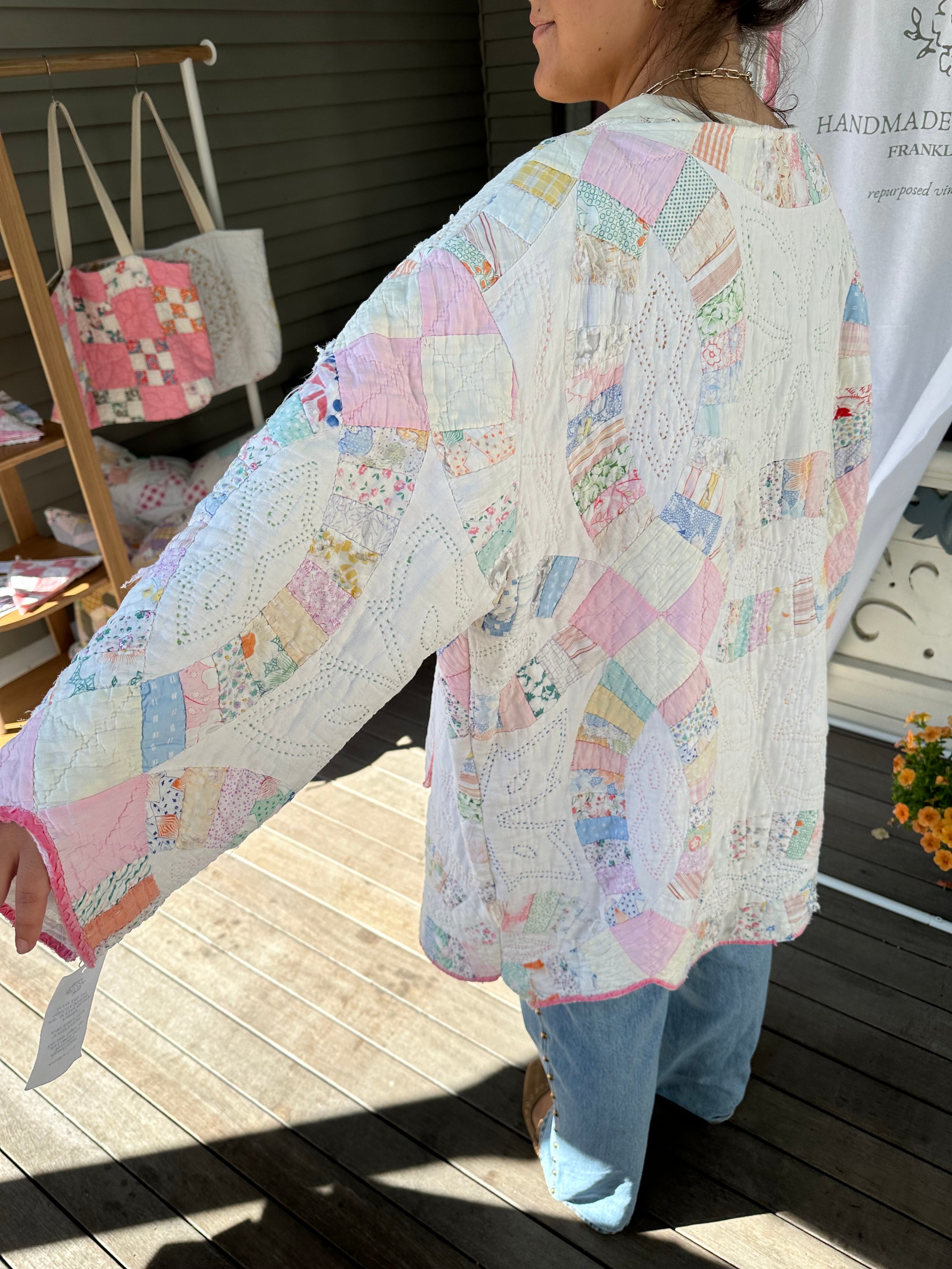 Pink Wedding Ring Quilt Jacket