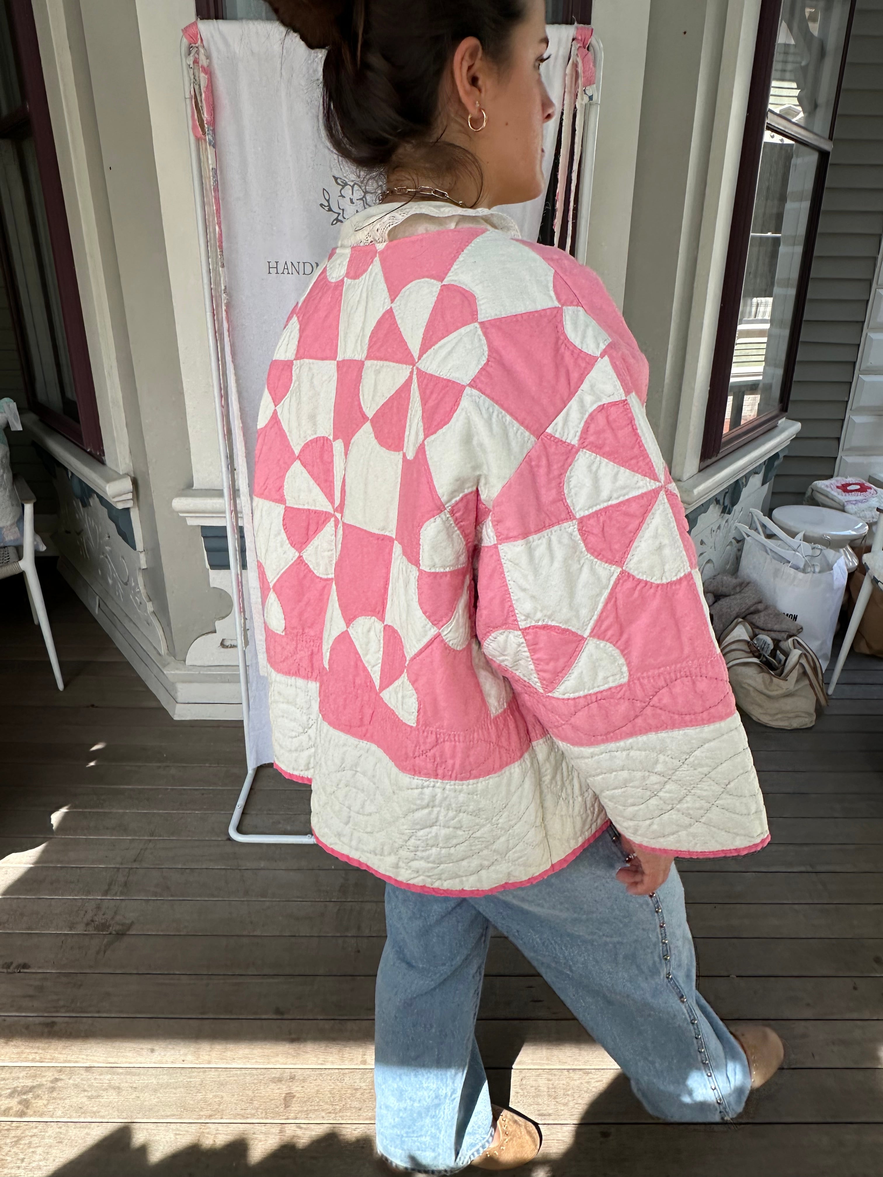 Pink “Hearts & Gizzards” Quilt Jacket
