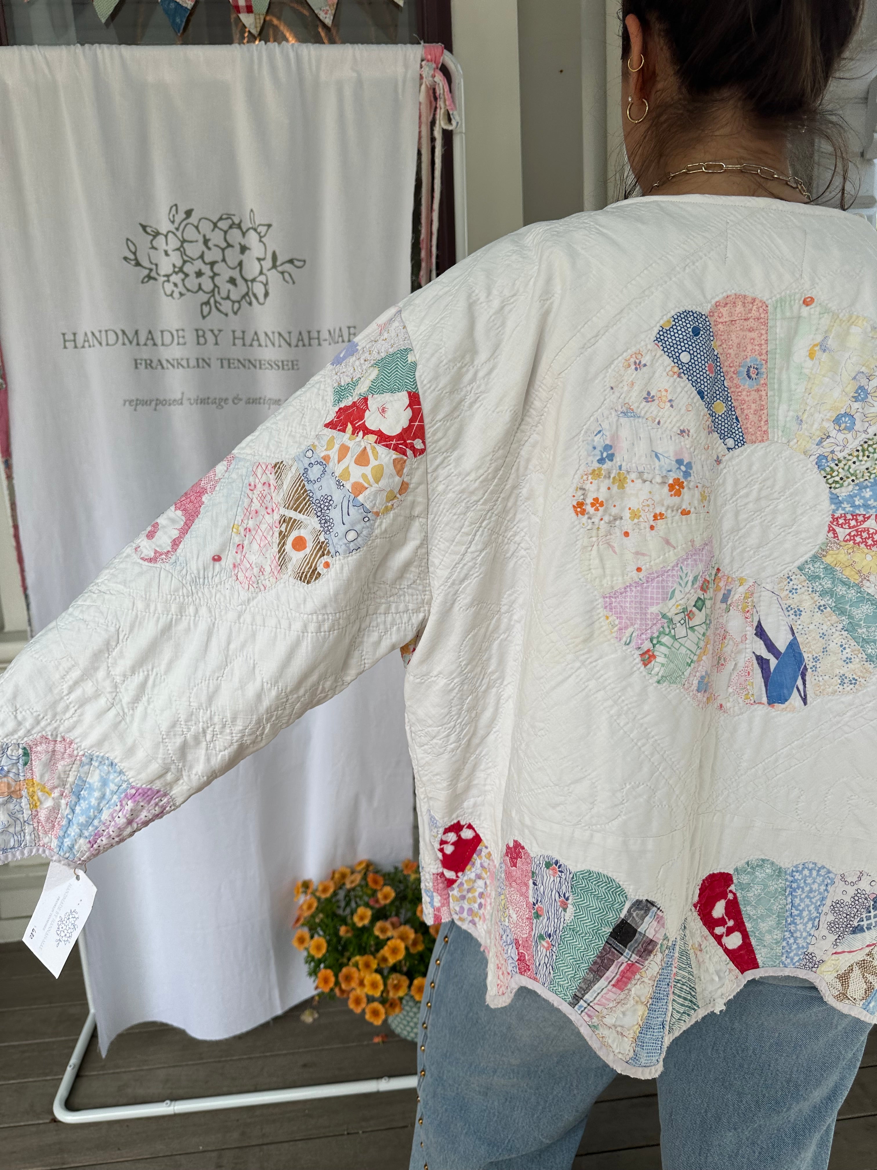 Purple Binding Dresden Plate Quilt Jacket
