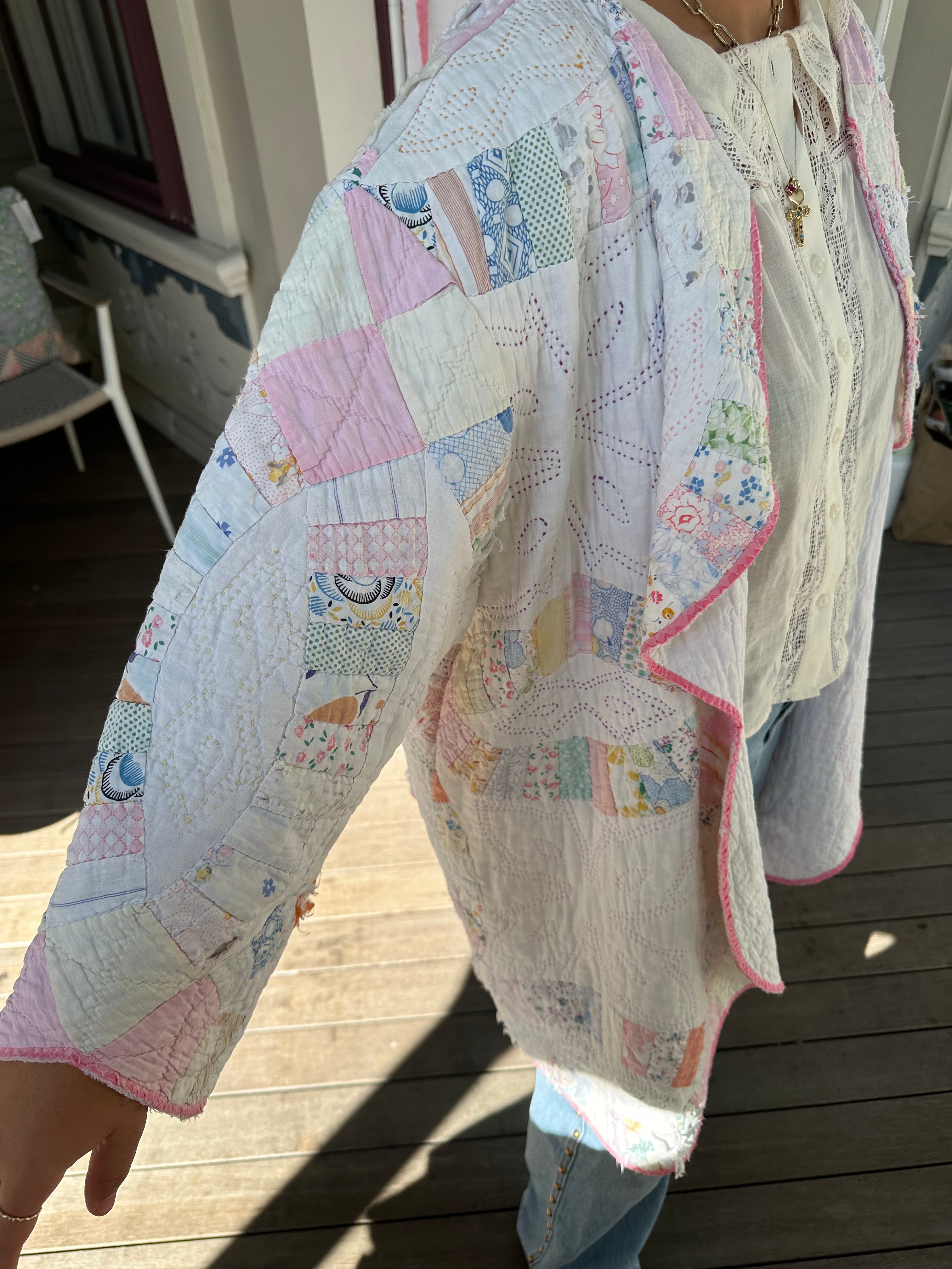 Pink Wedding Ring Quilt Jacket