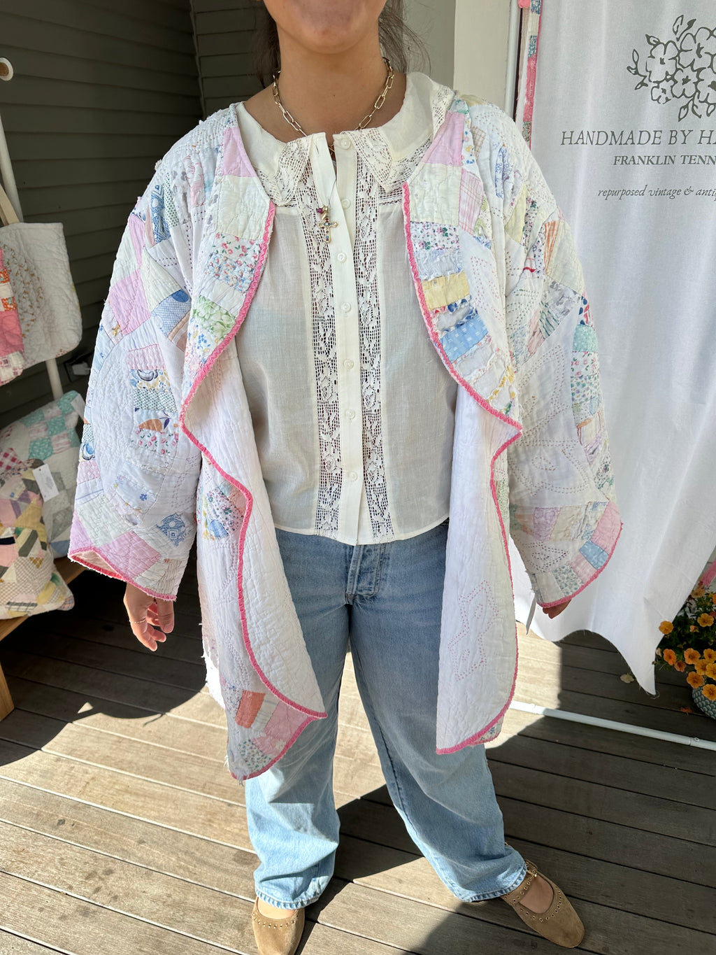 Pink Wedding Ring Quilt Jacket