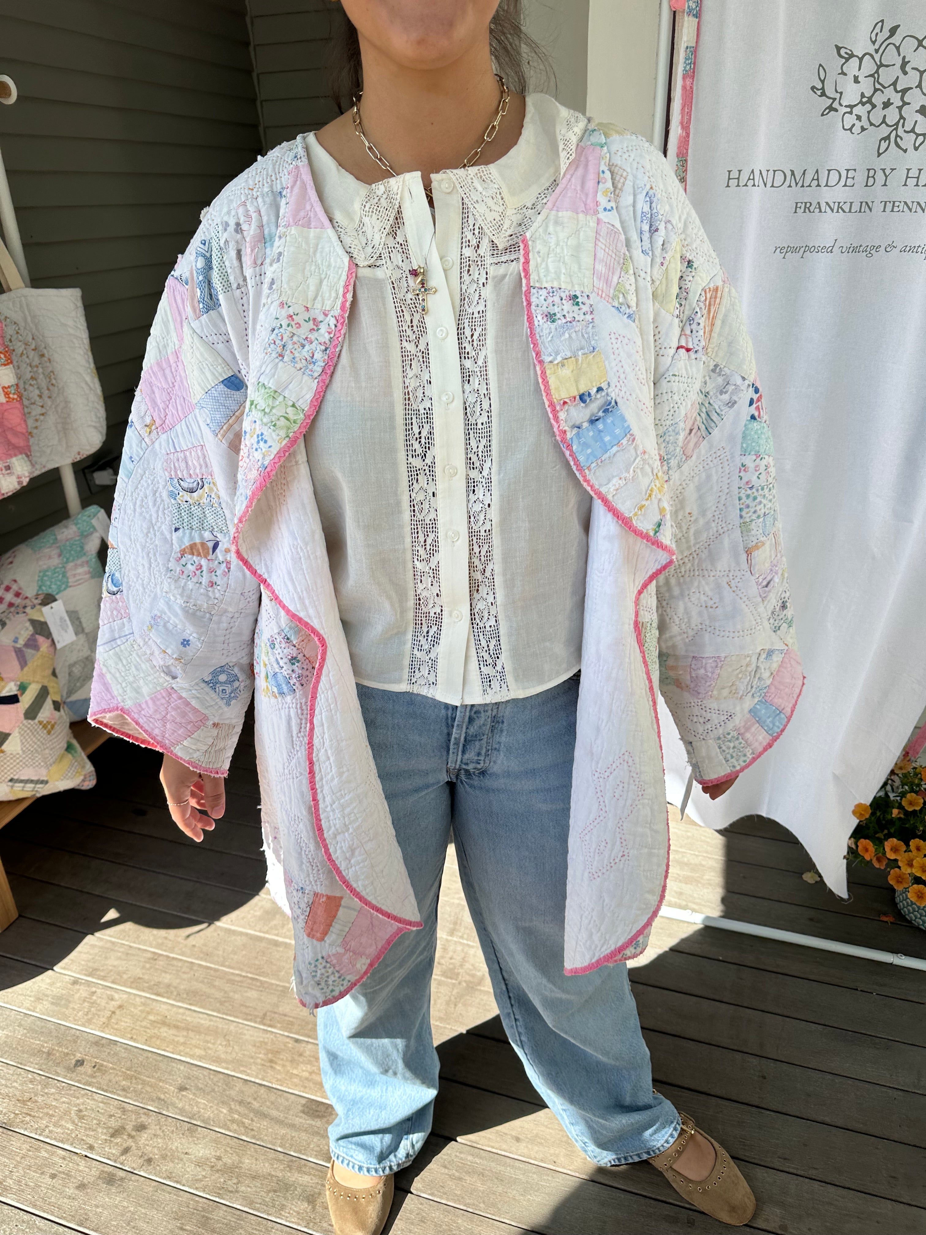Pink Wedding Ring Quilt Jacket