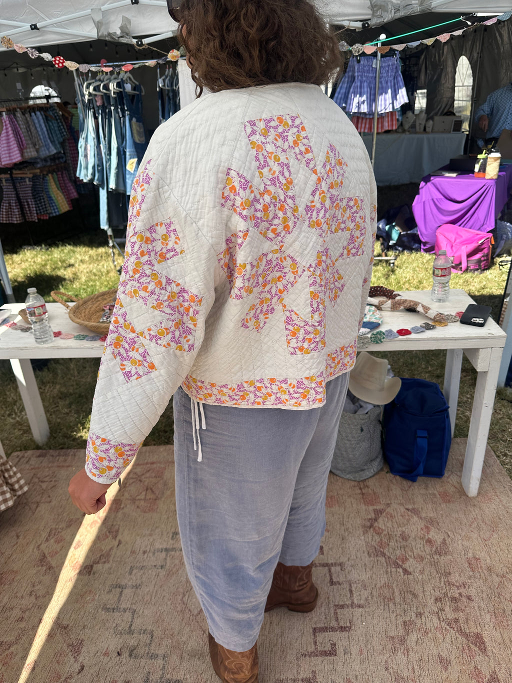 Cropped Olive Quilt Jacket