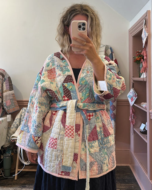 Belted Scrap Quilt Jacket