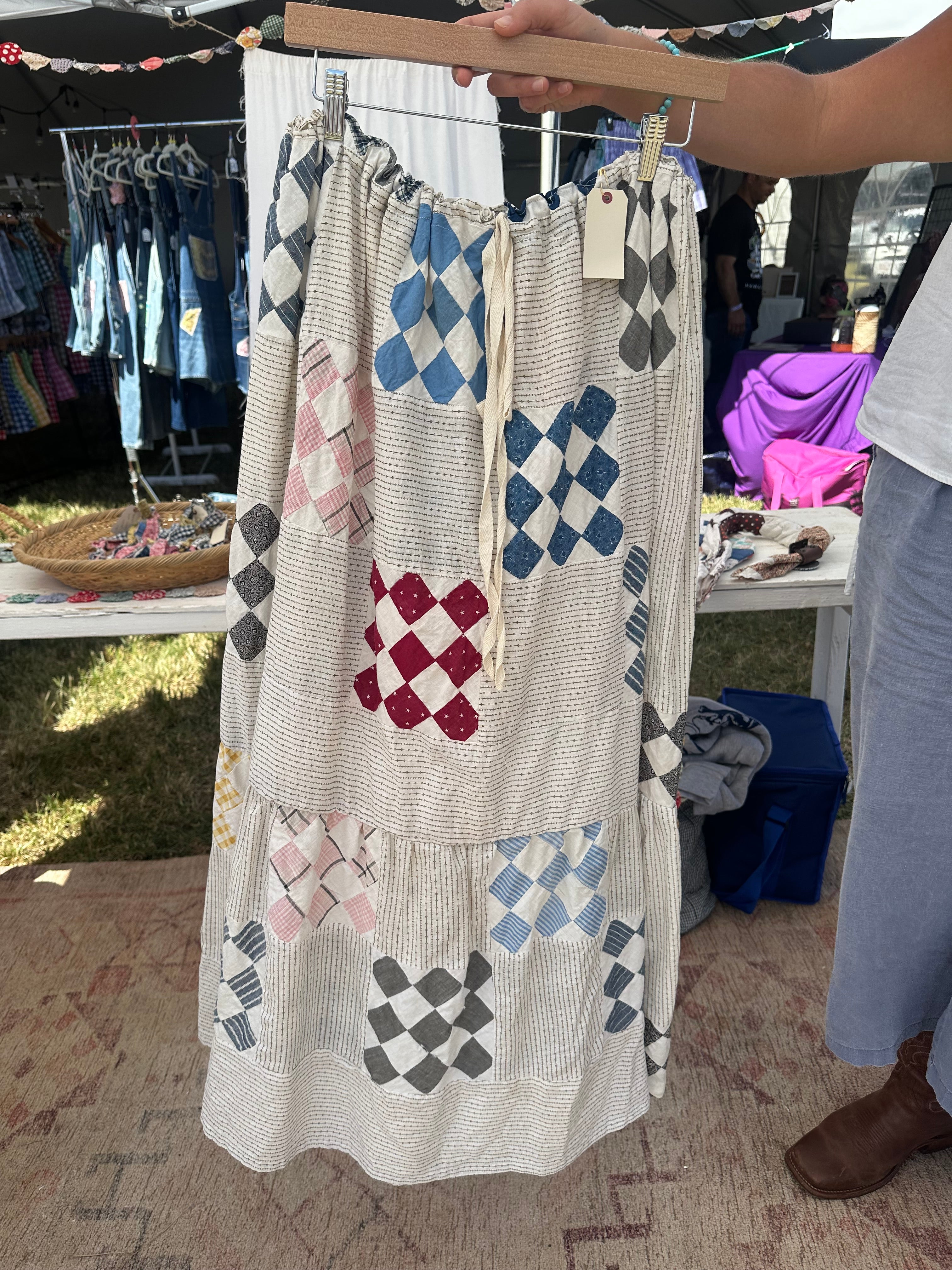 Western Nine Patch Quilt Top Skirt