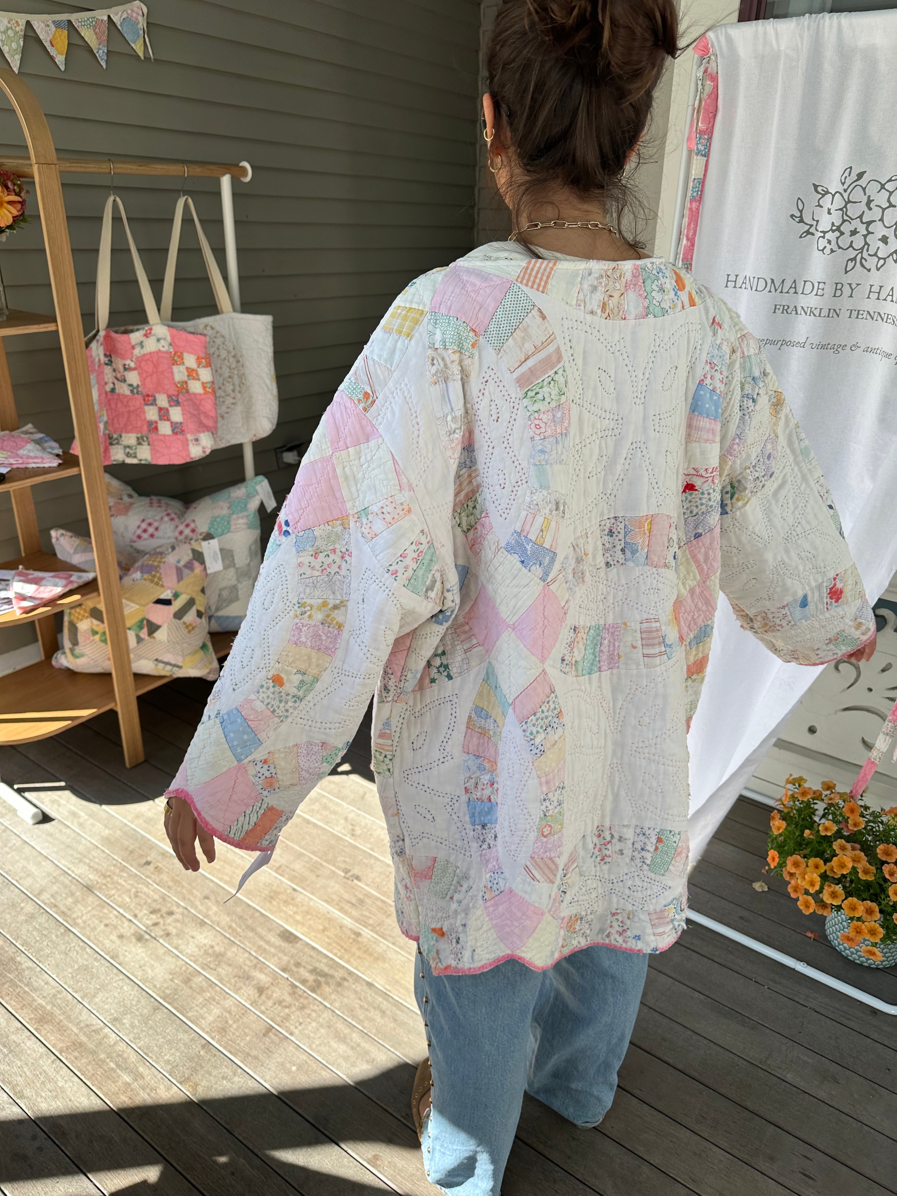 Pink Wedding Ring Quilt Jacket