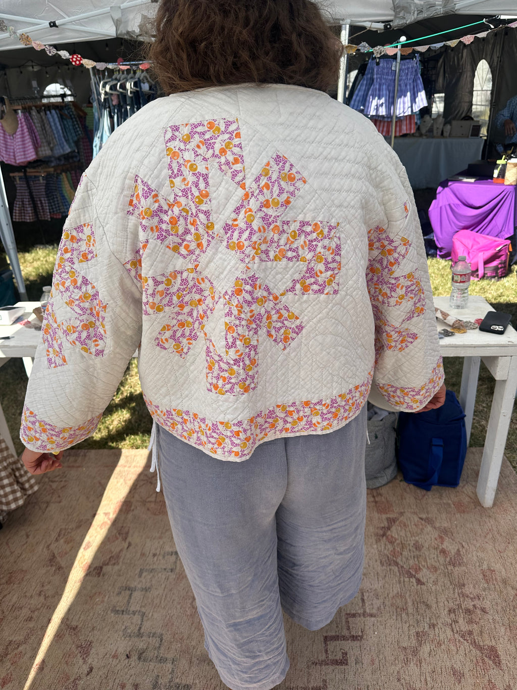 Cropped Olive Quilt Jacket
