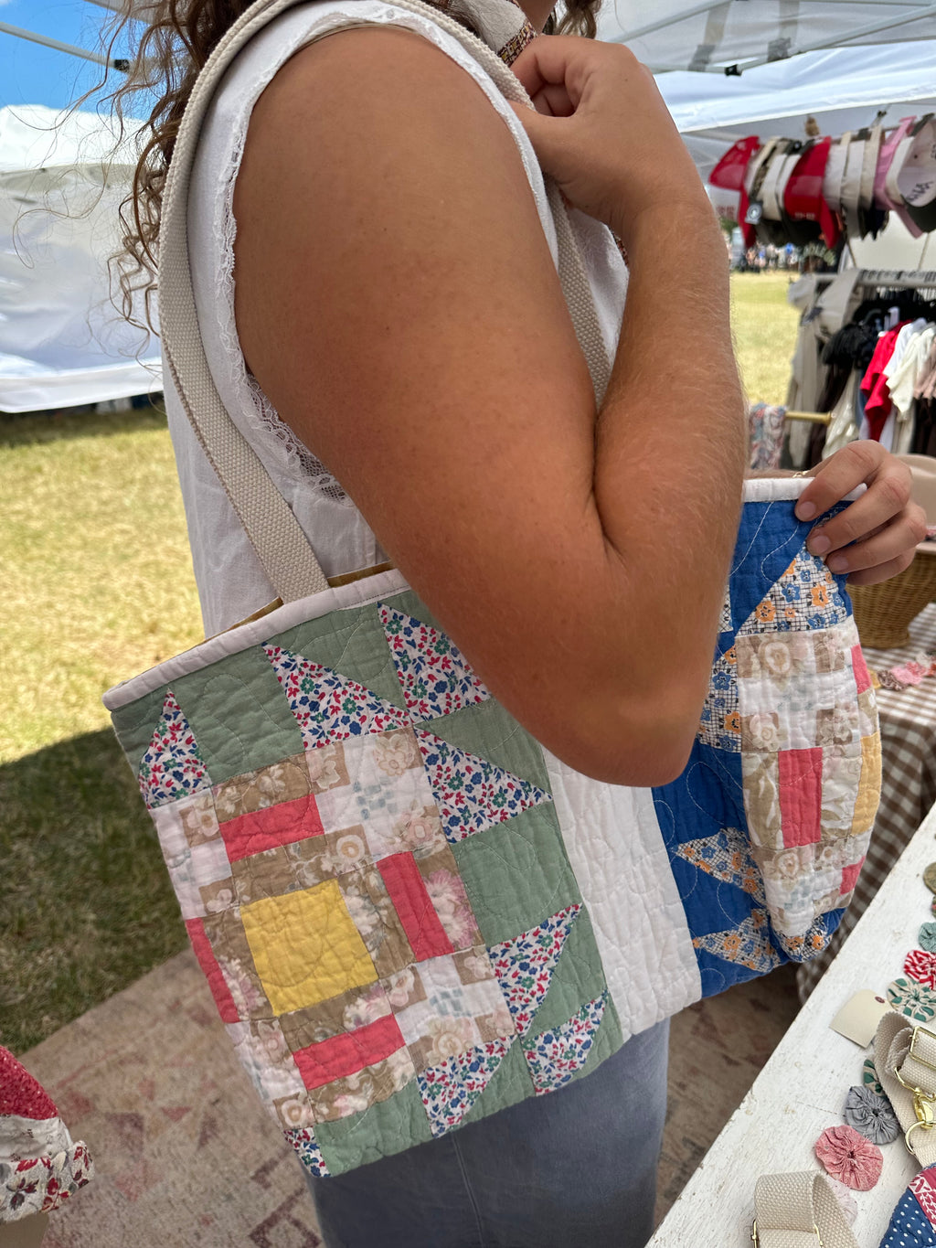 Pink Floral Quilt Tote