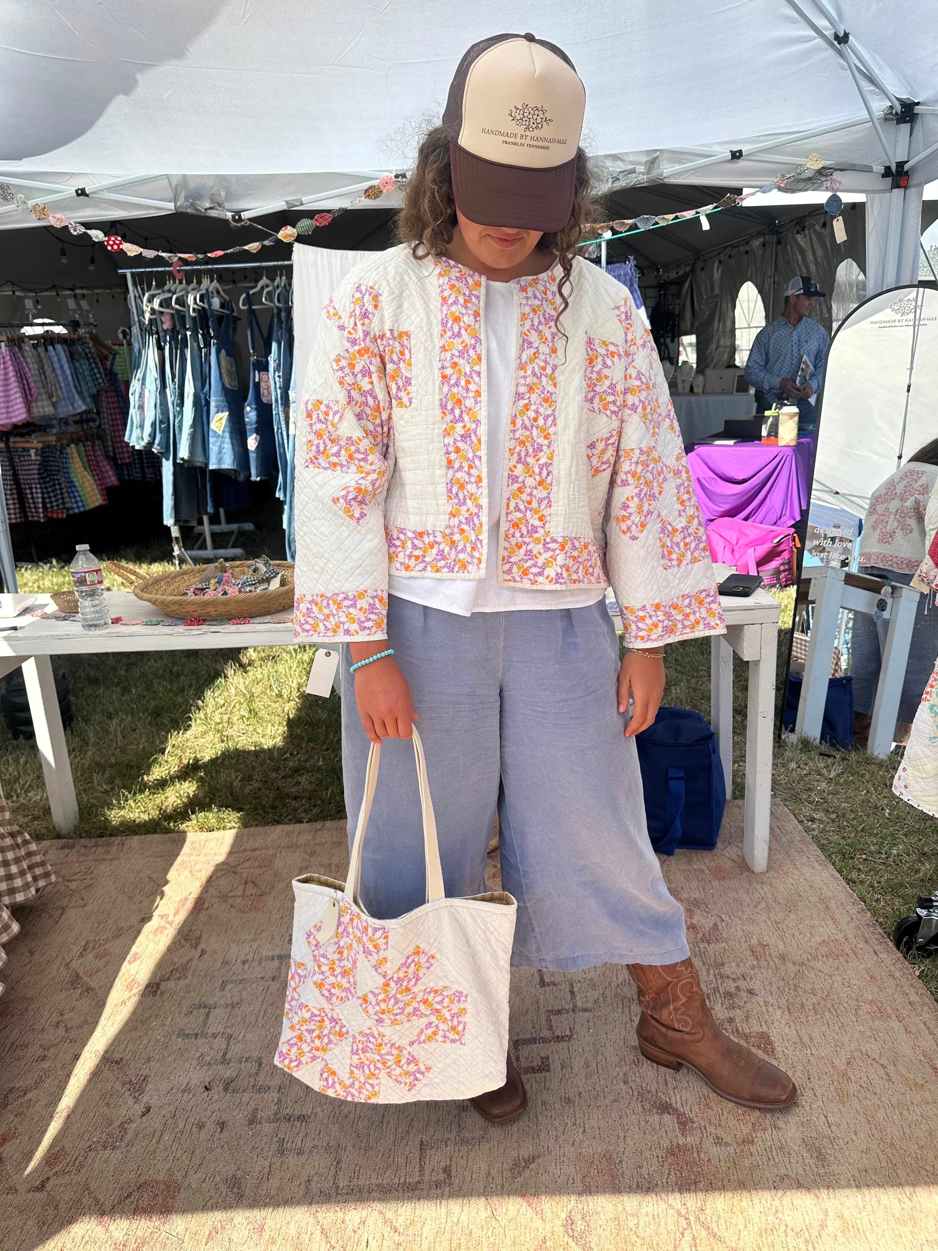 Cropped Olive Quilt Jacket