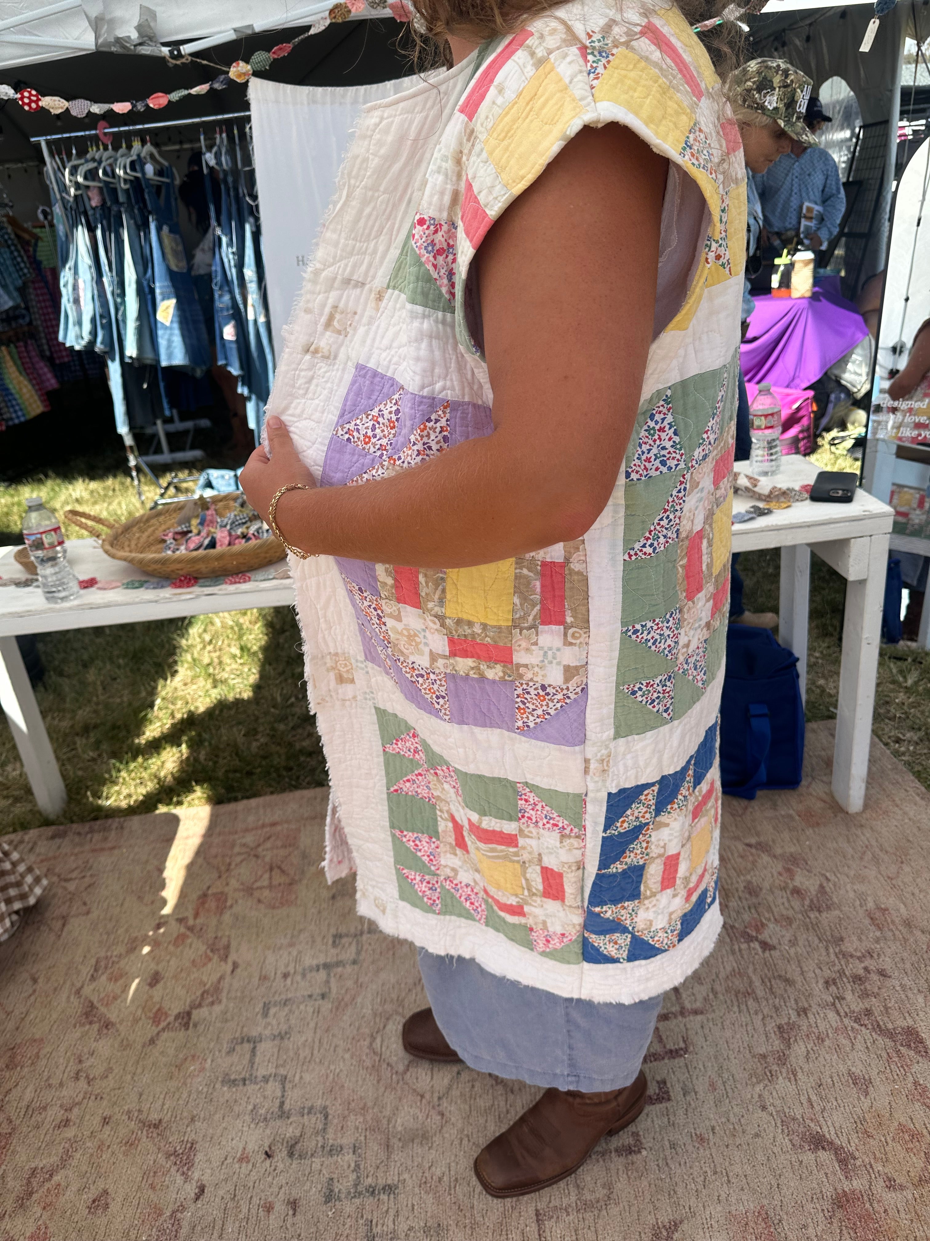 Reversible Pink Floral Duster Vest