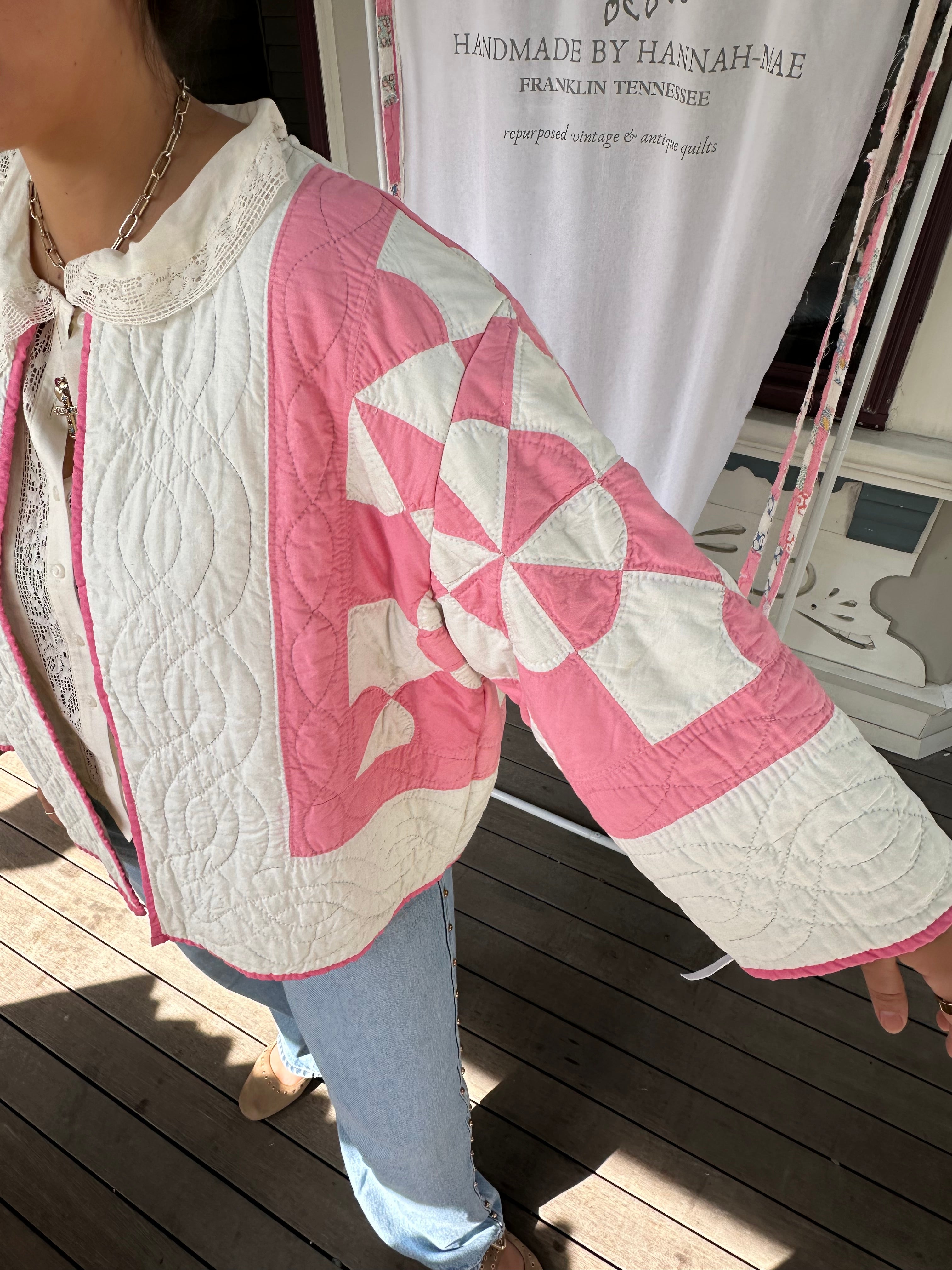 Pink “Hearts & Gizzards” Quilt Jacket