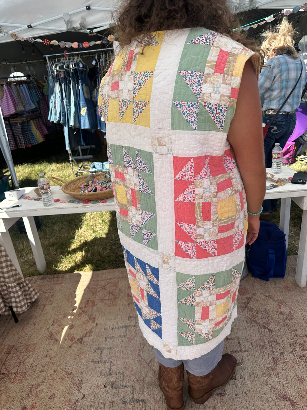 Reversible Pink Floral Duster Vest