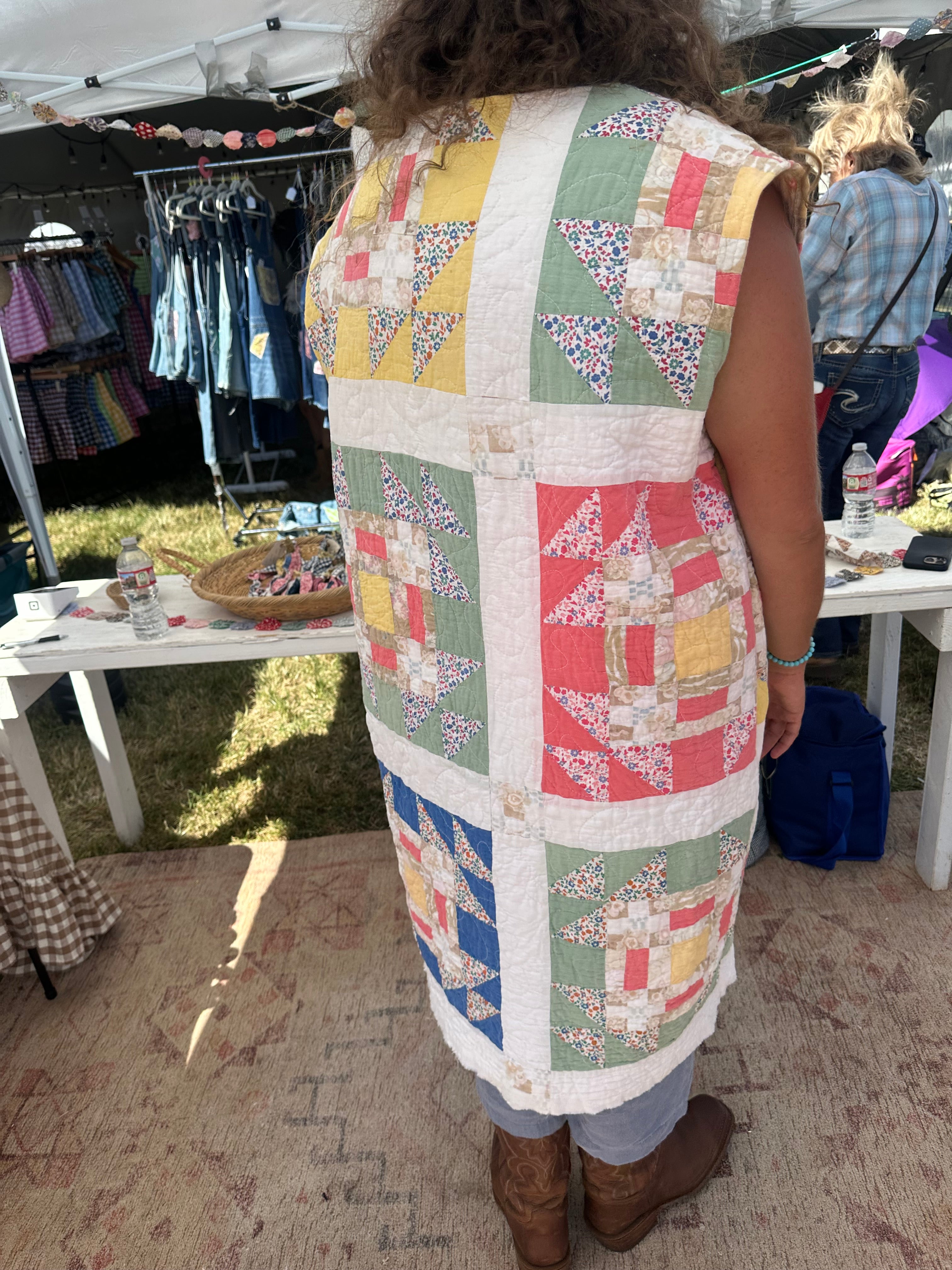 Reversible Pink Floral Duster Vest