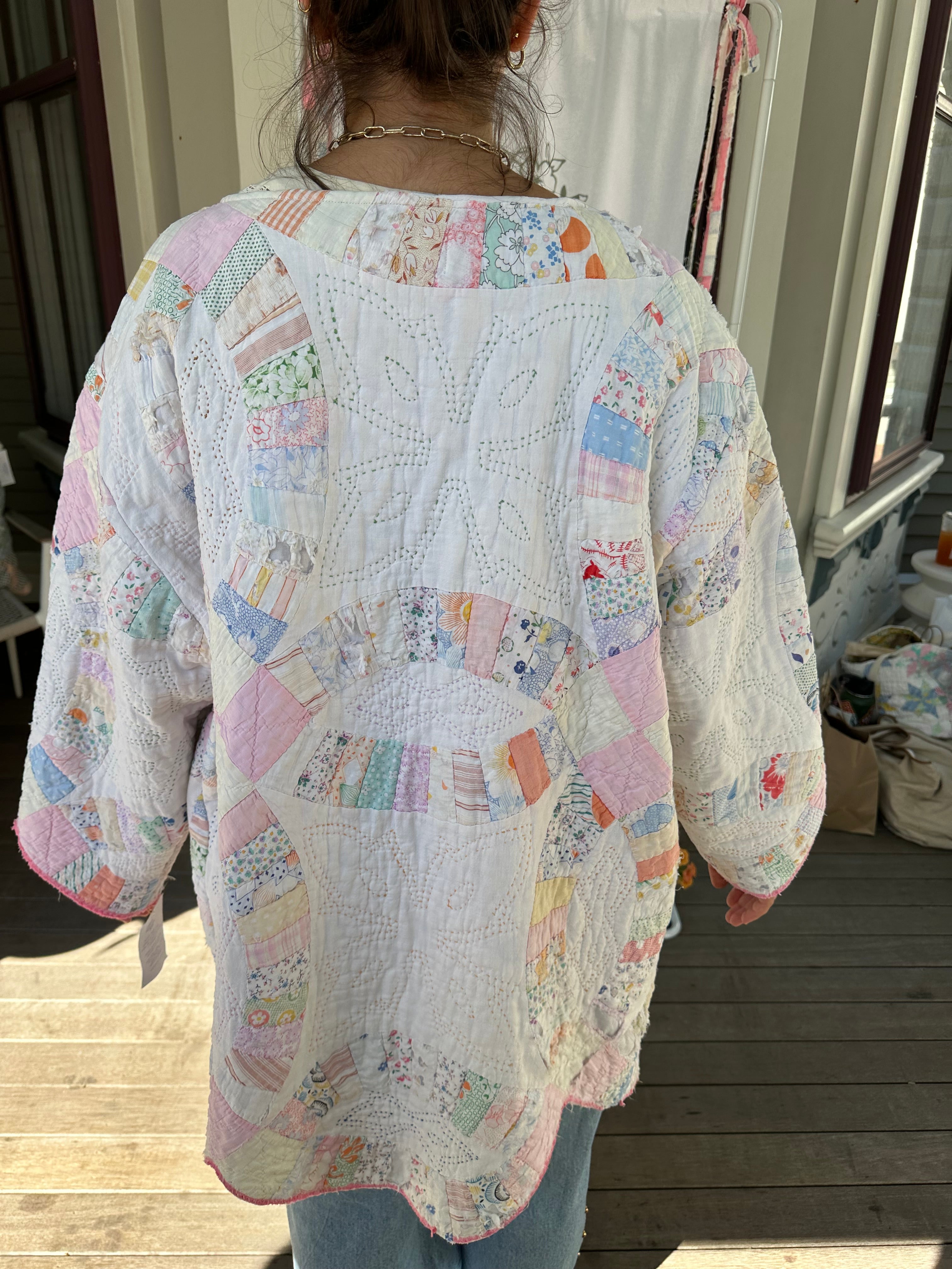 Pink Wedding Ring Quilt Jacket