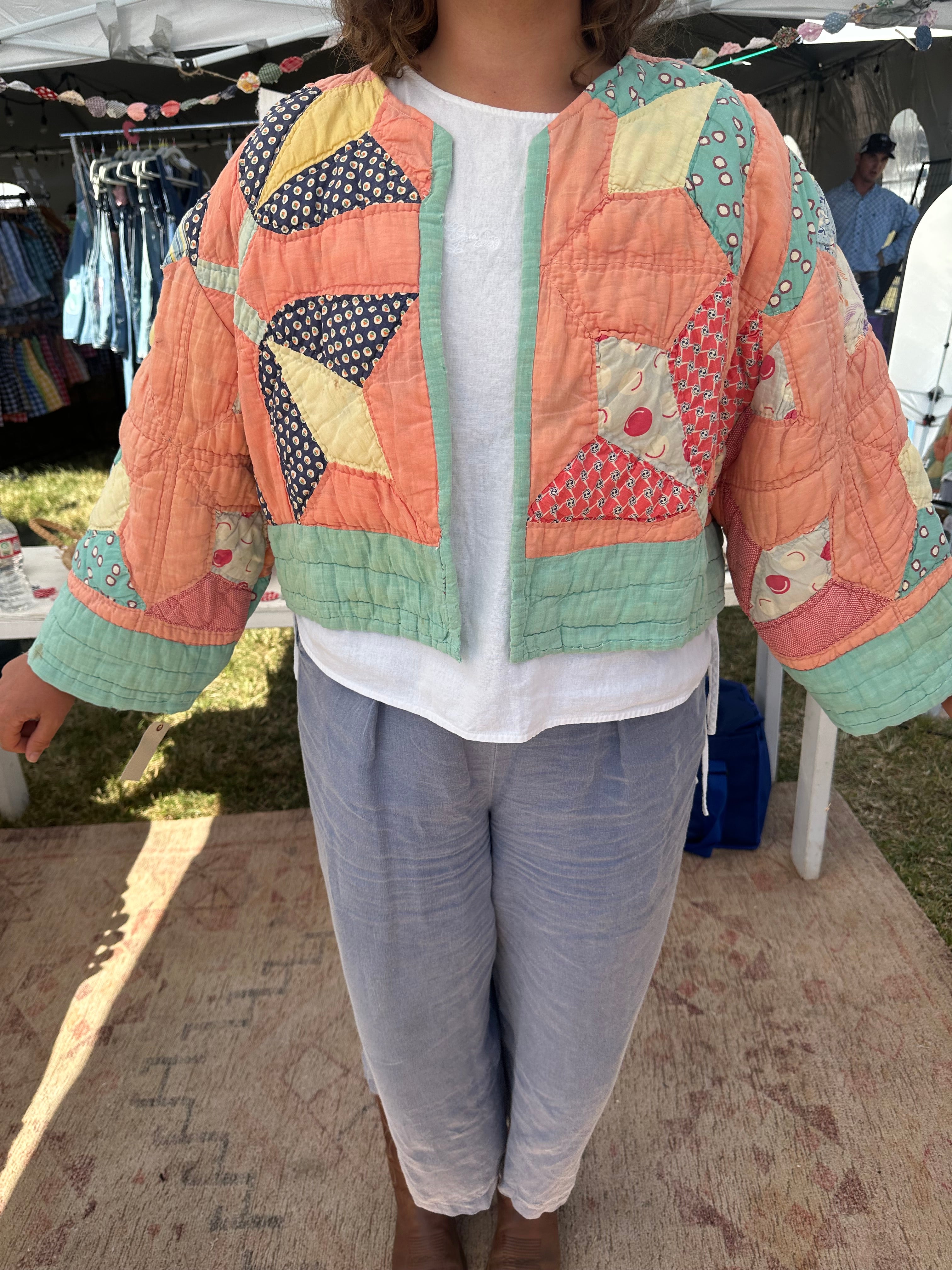 Orange Tulip Quilt Jacket