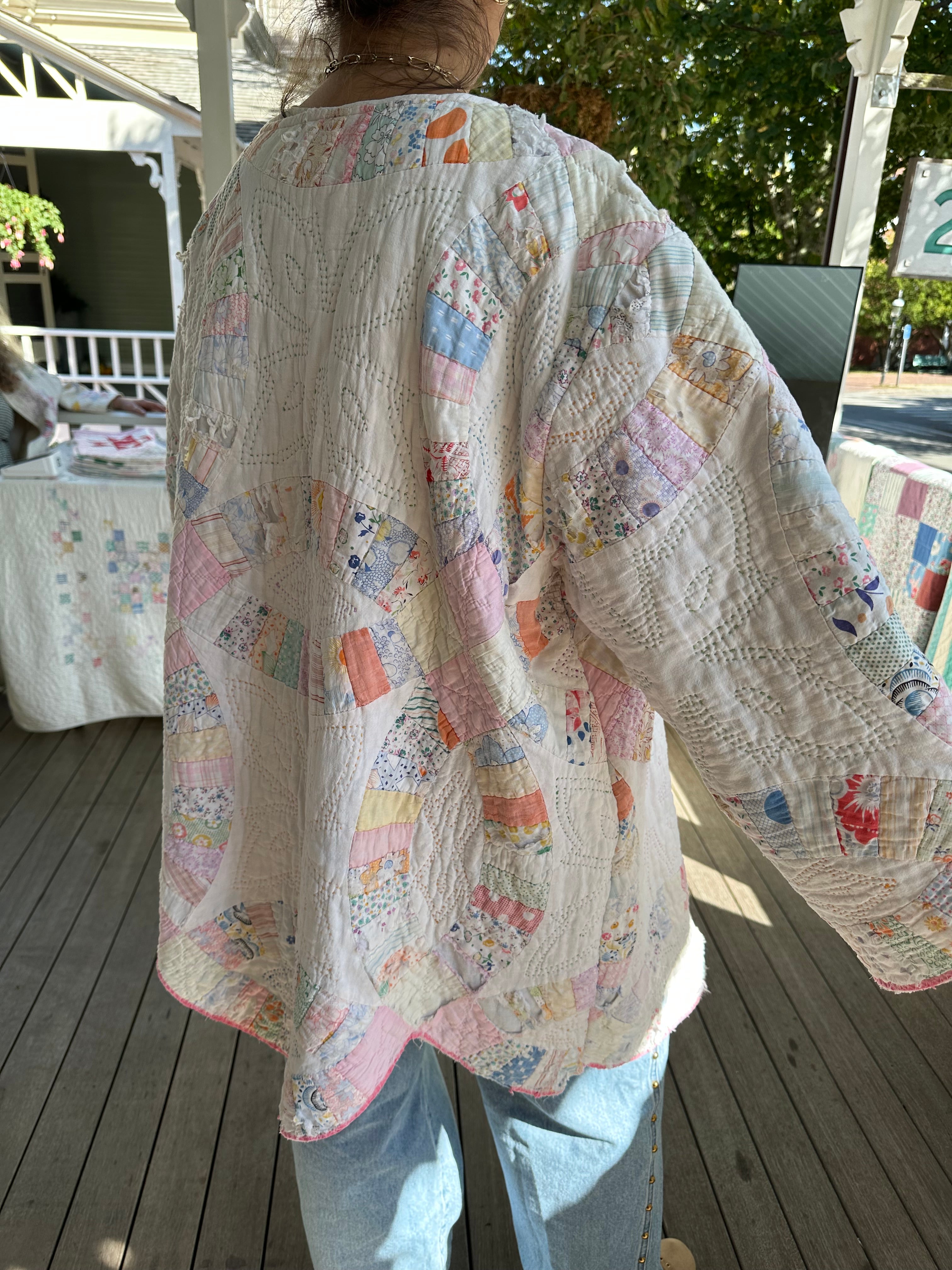 Pink Wedding Ring Quilt Jacket