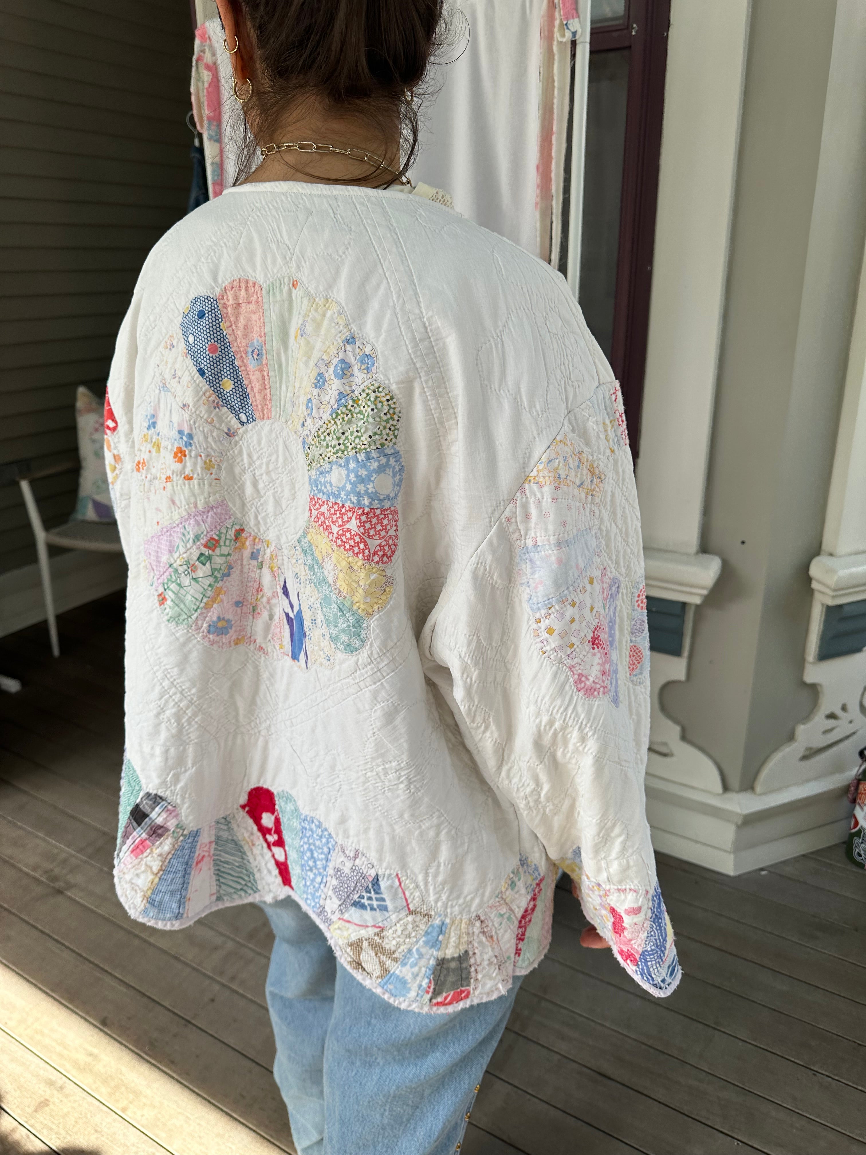 Purple Binding Dresden Plate Quilt Jacket
