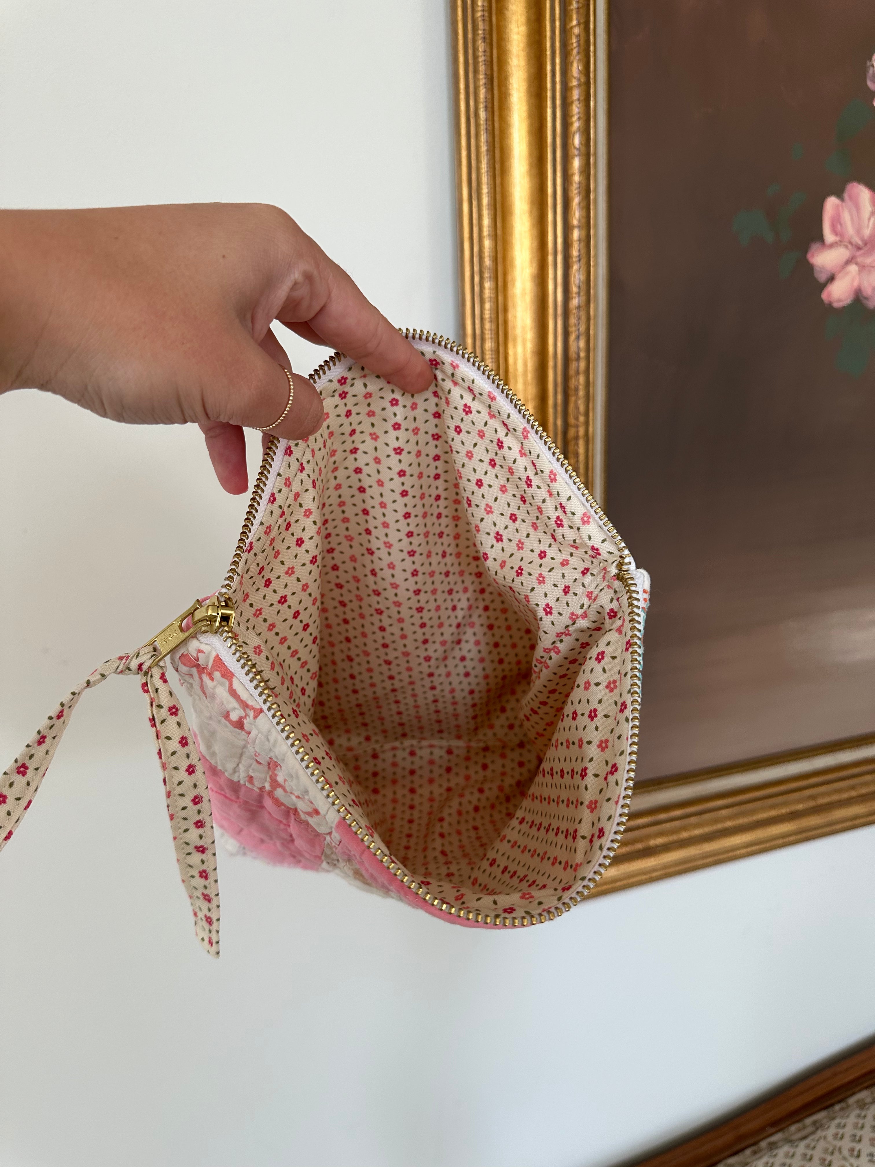 Pink Nine Square Pouch
