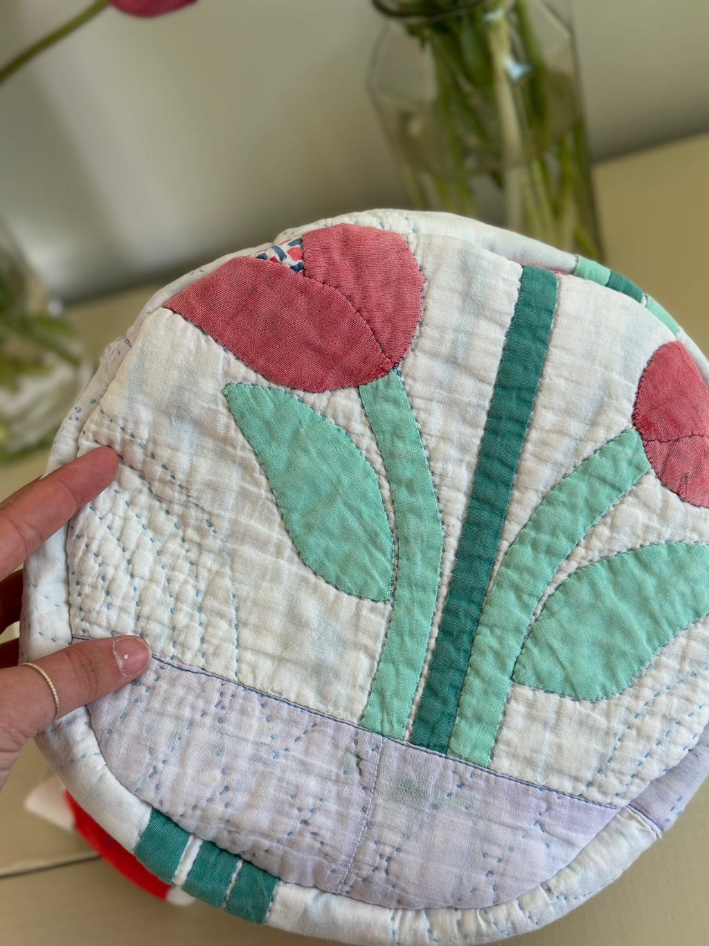 Tulip Applique Quilt Easter Basket (01)