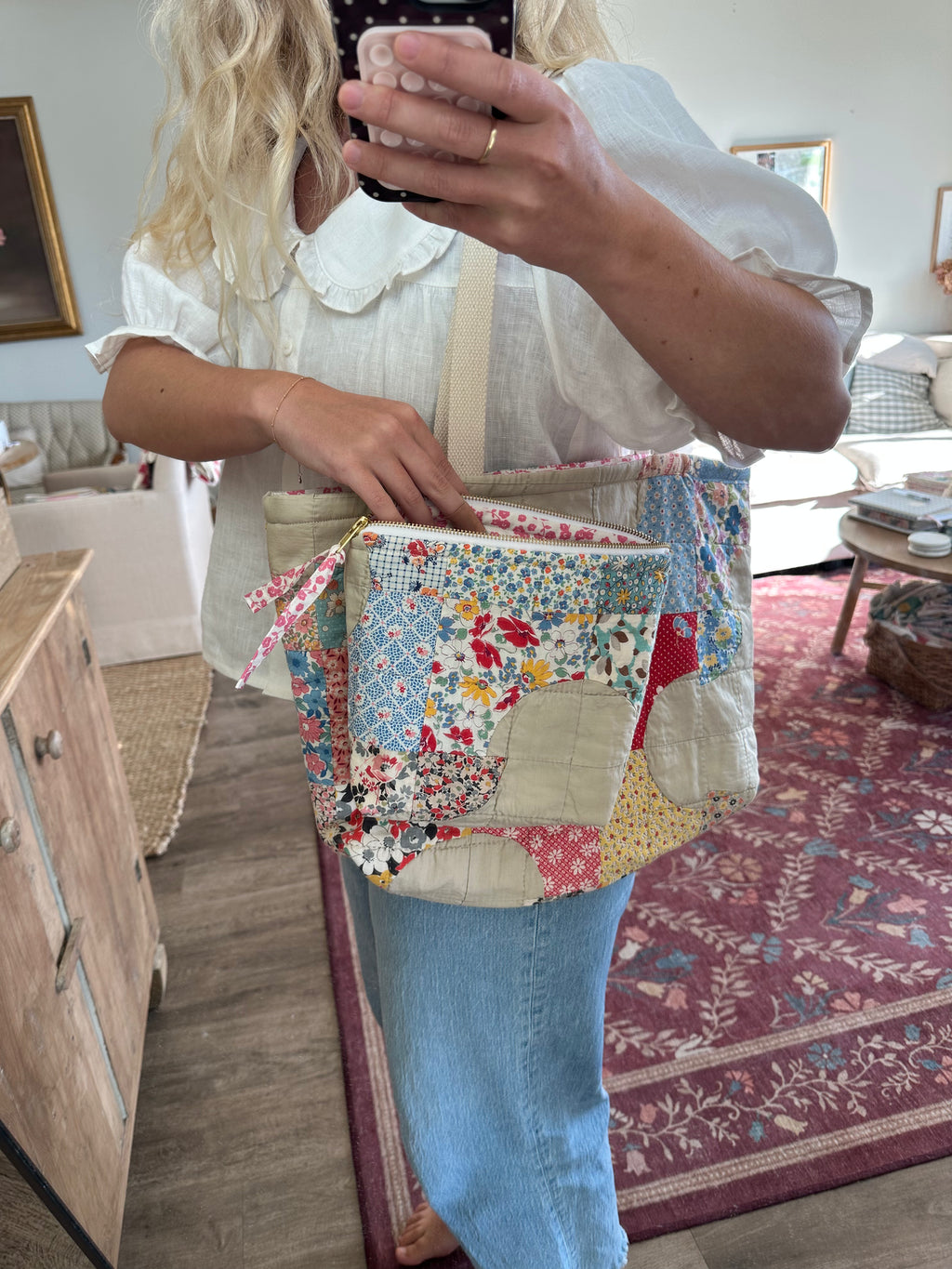 Drunkard's Path Bag & Pouch Set