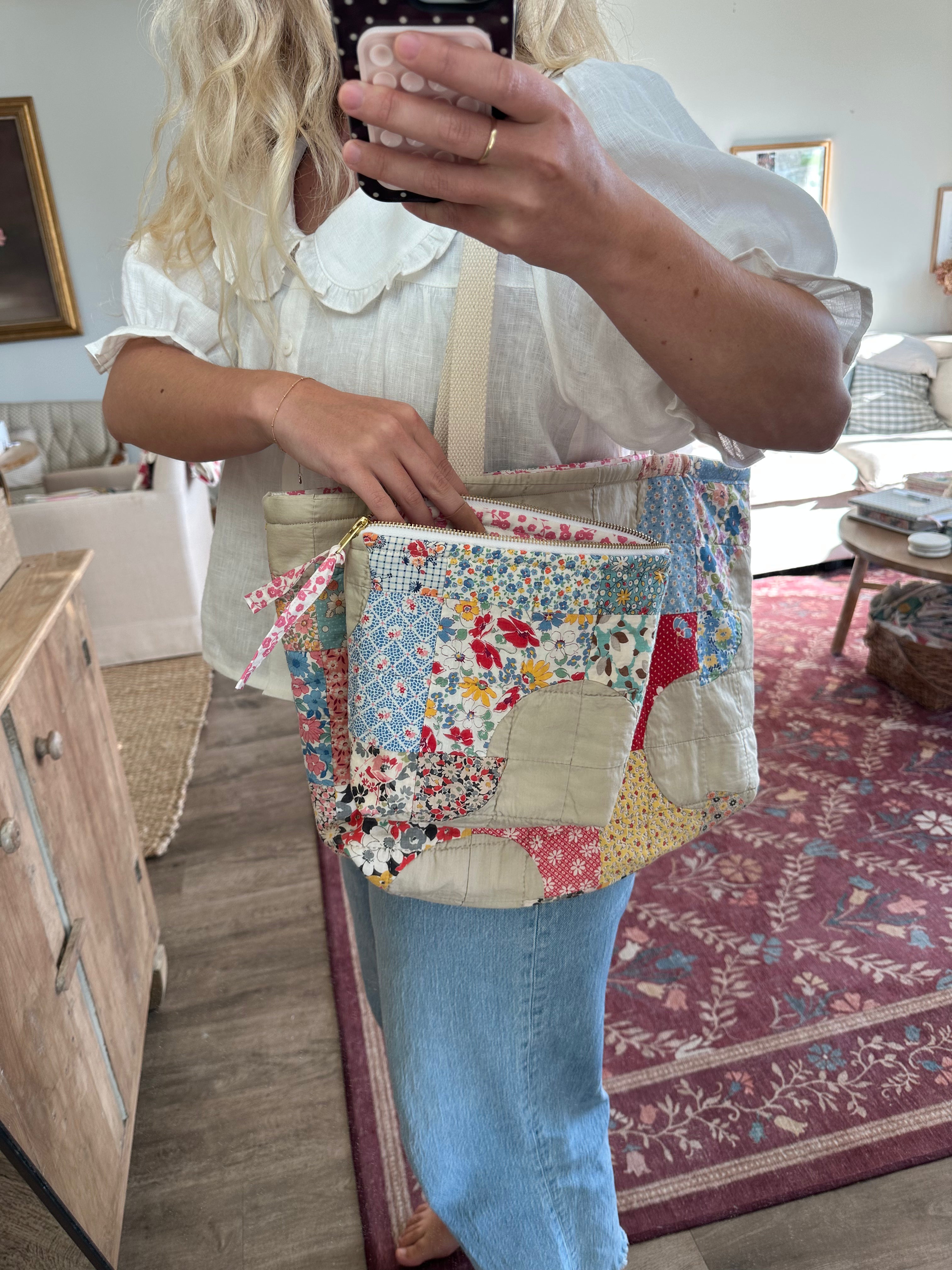 Drunkard's Path Bag & Pouch Set