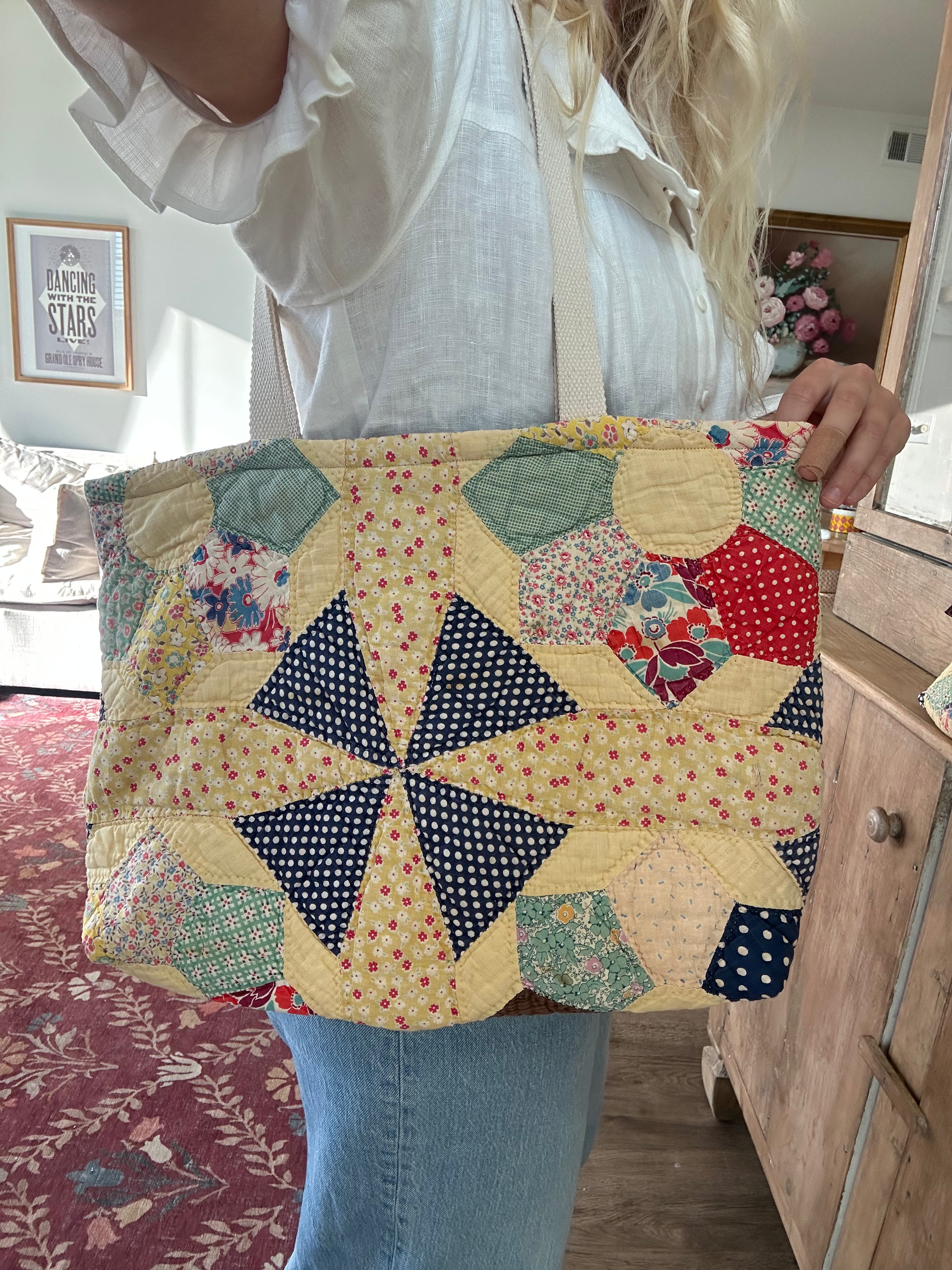 Yellow Pinwheel Bag & Pouch Set
