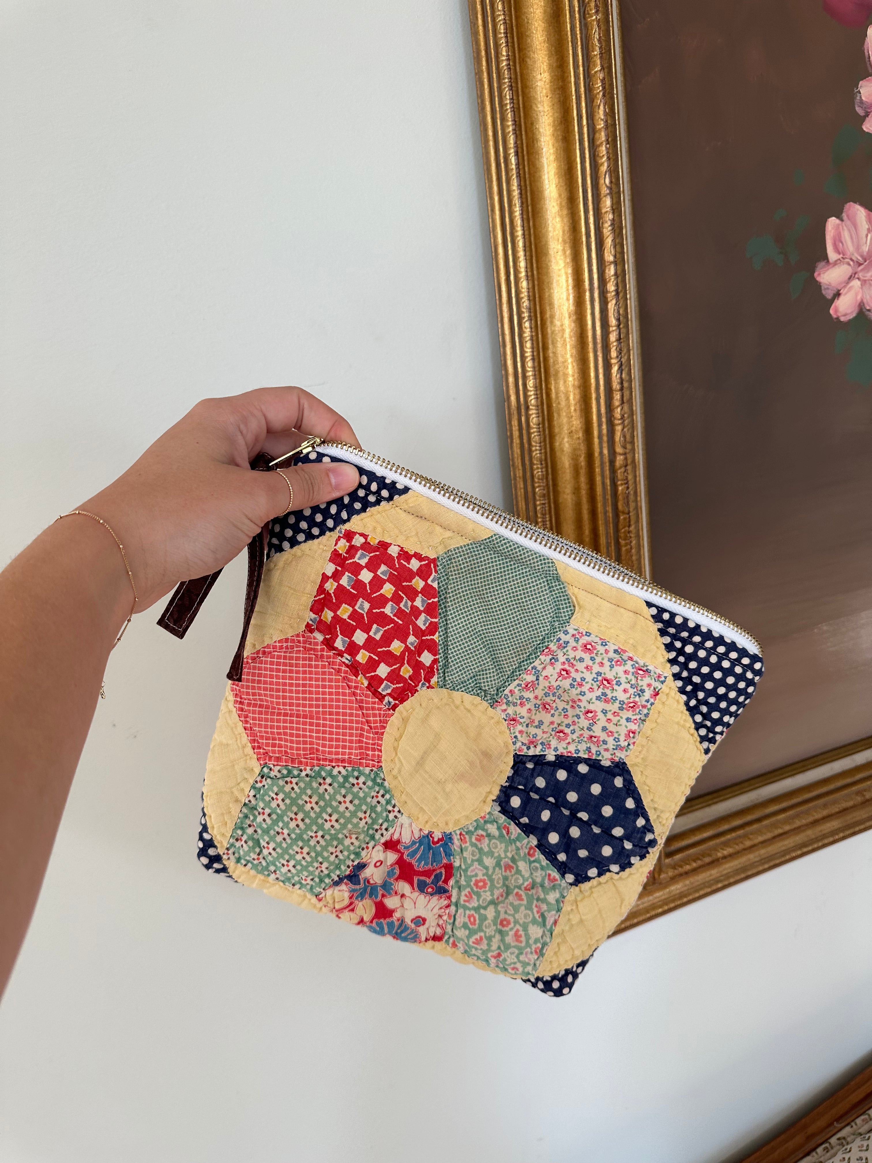 Yellow Pinwheel Bag & Pouch Set