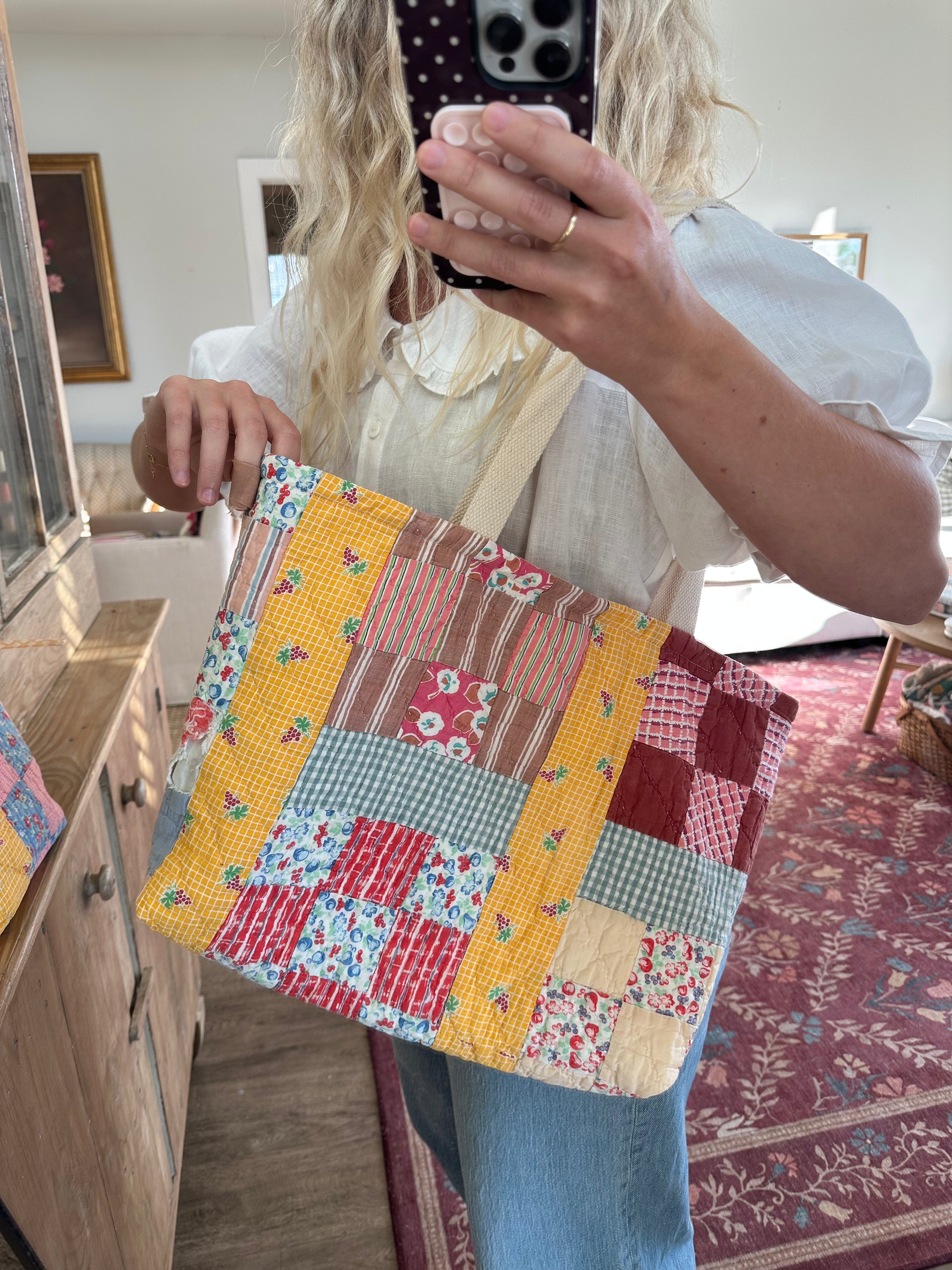 Orange Nine Square Bag & Pouch Set