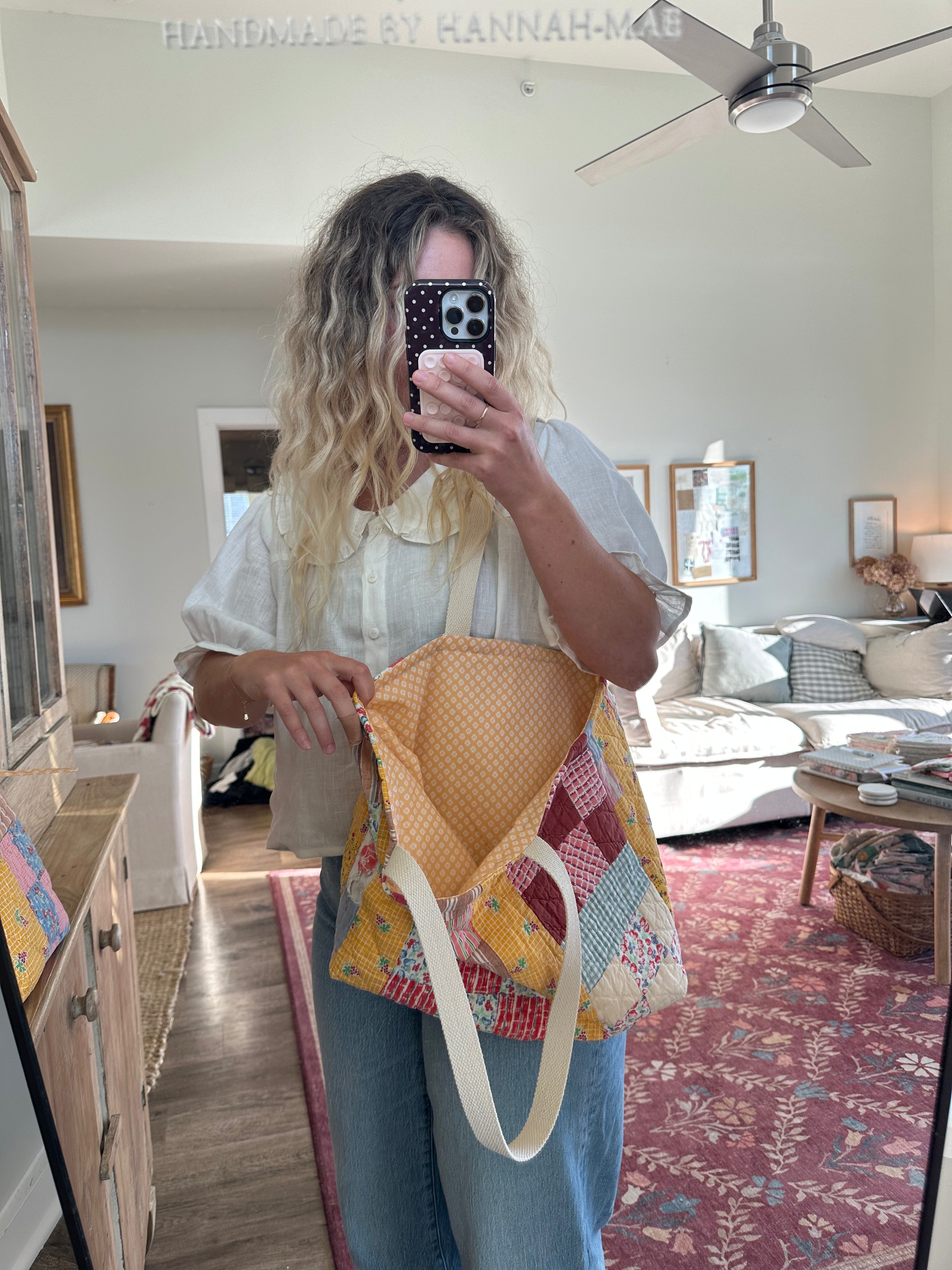 Orange Nine Square Bag & Pouch Set