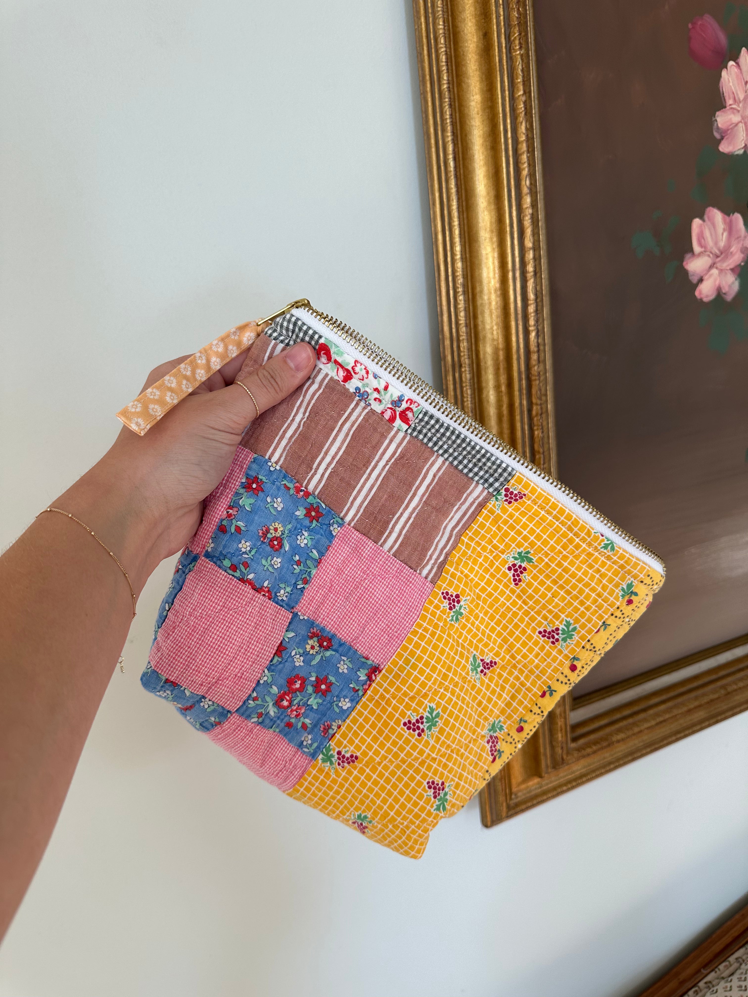 Orange Nine Square Bag & Pouch Set