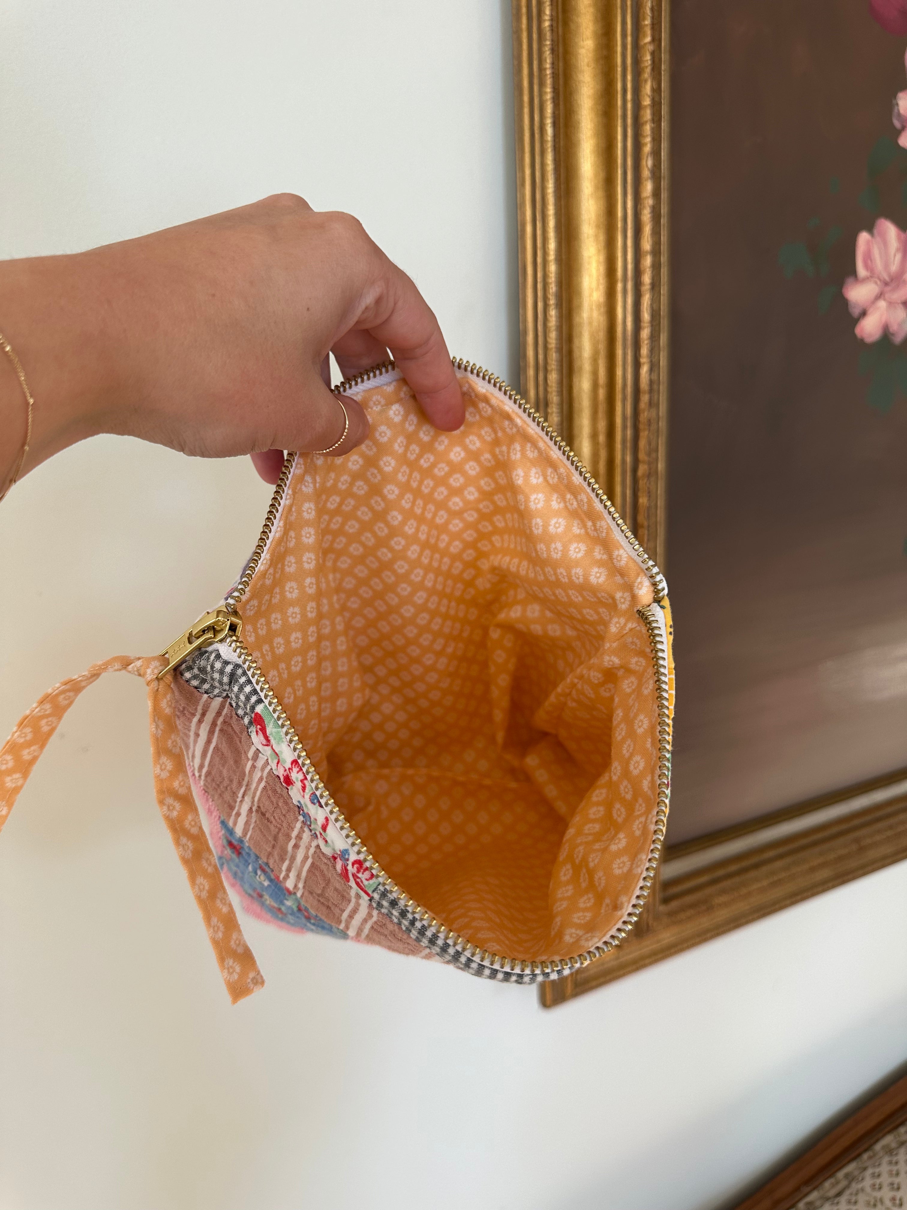 Orange Nine Square Bag & Pouch Set