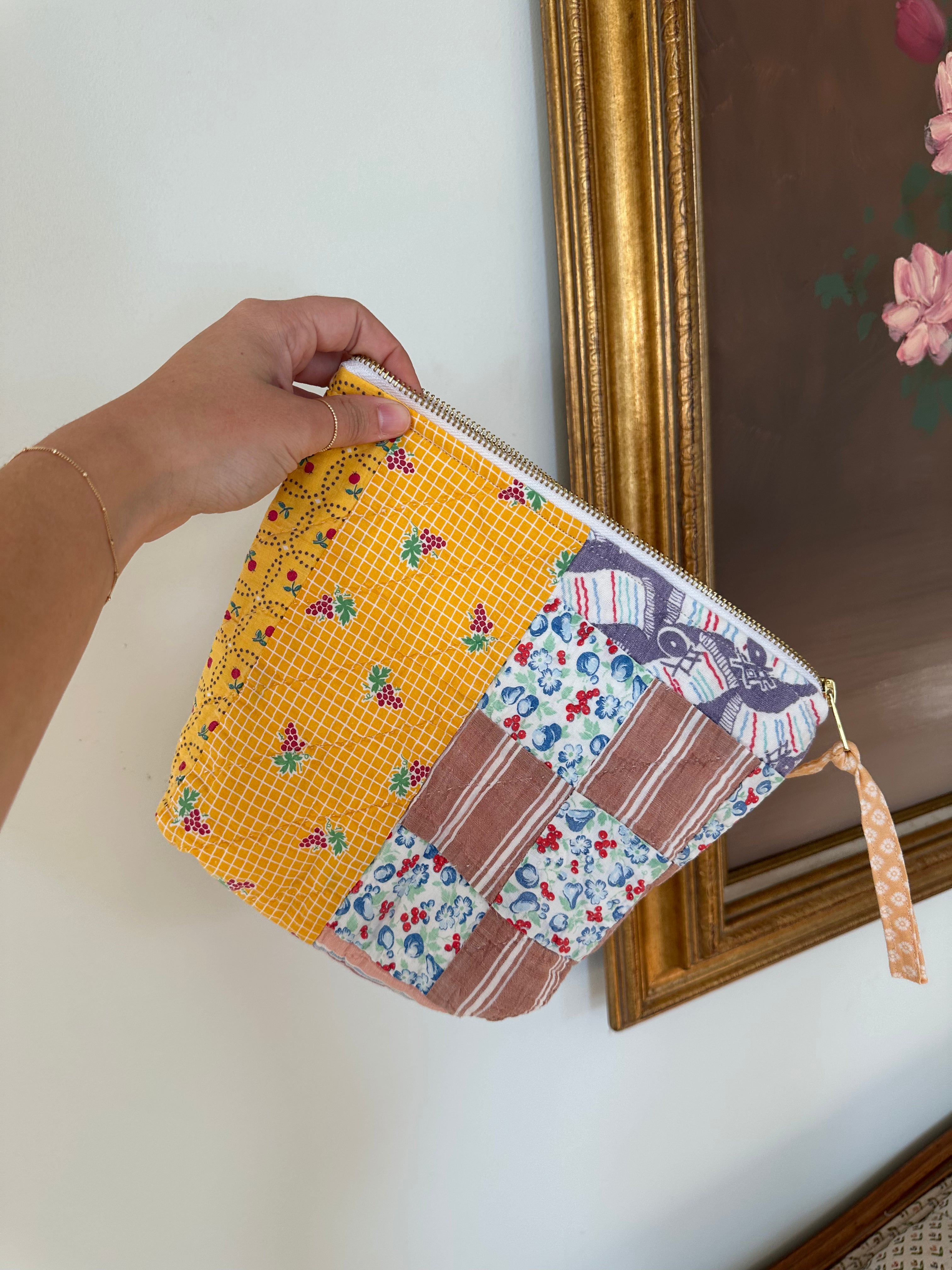 Orange Nine Square Bag & Pouch Set