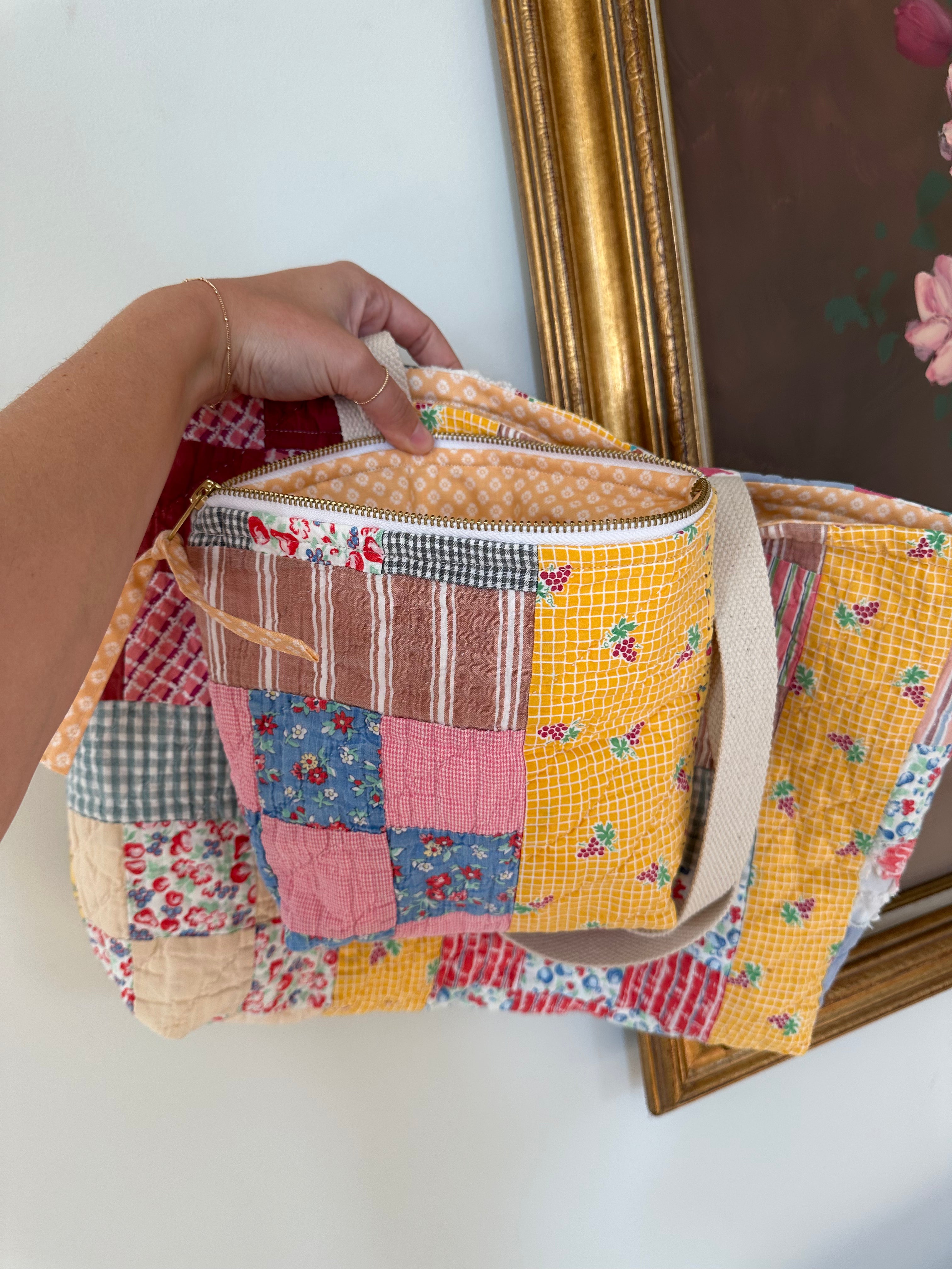 Orange Nine Square Bag & Pouch Set