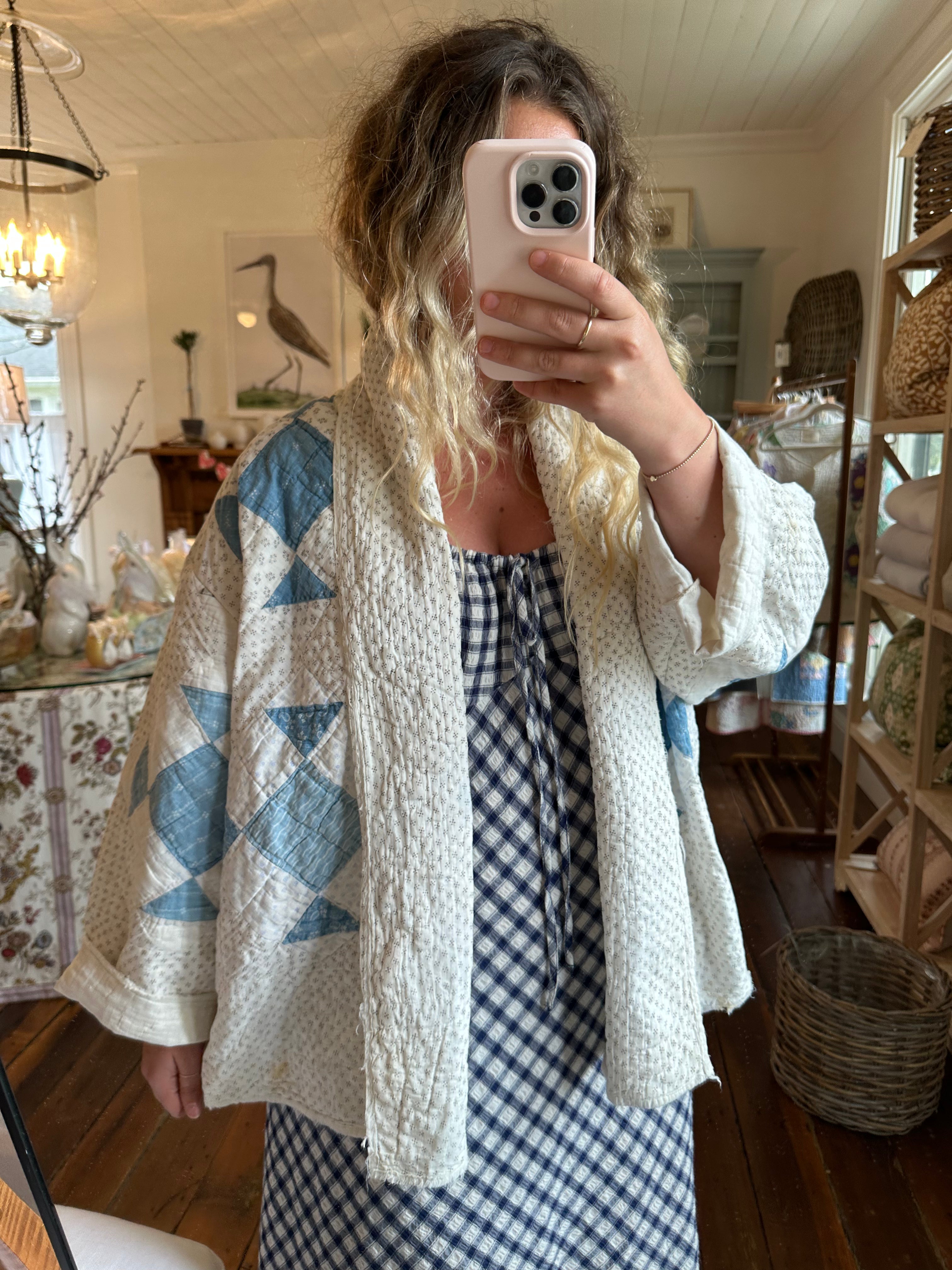 Blue Shoo Fly Quilt Jacket