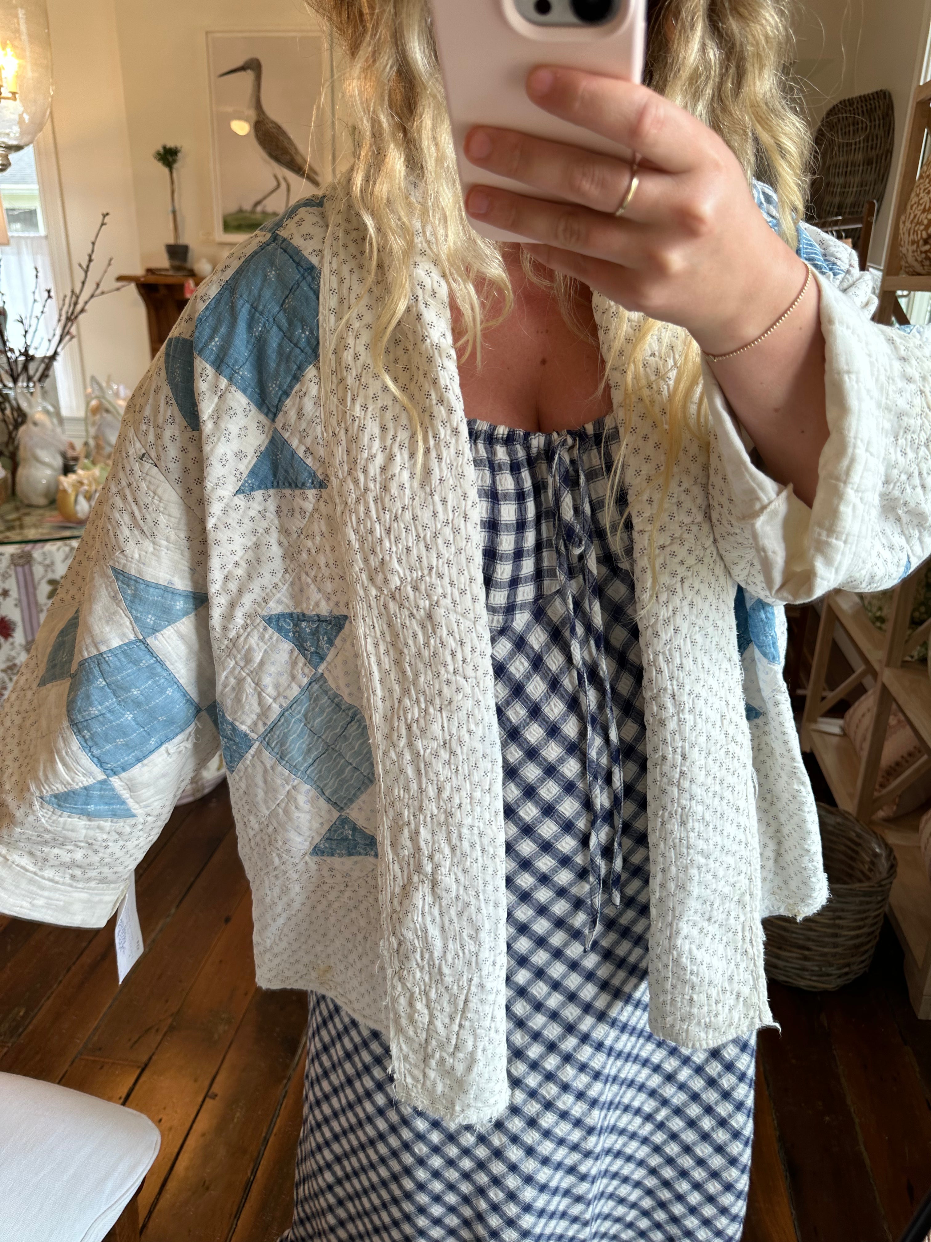 Blue Shoo Fly Quilt Jacket