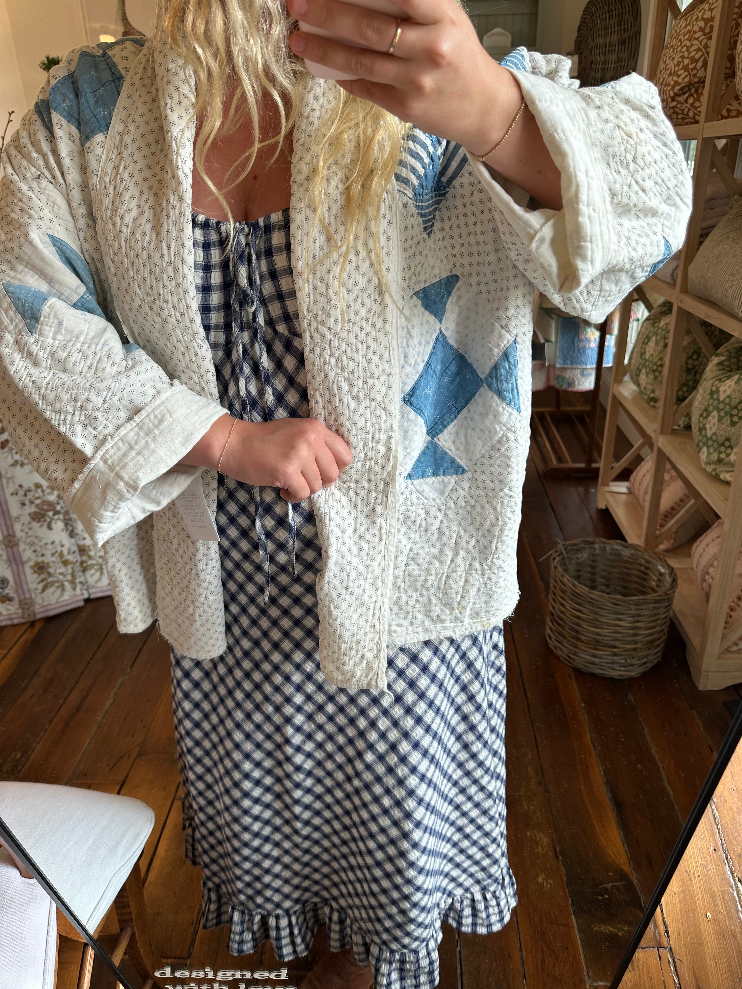 Blue Shoo Fly Quilt Jacket