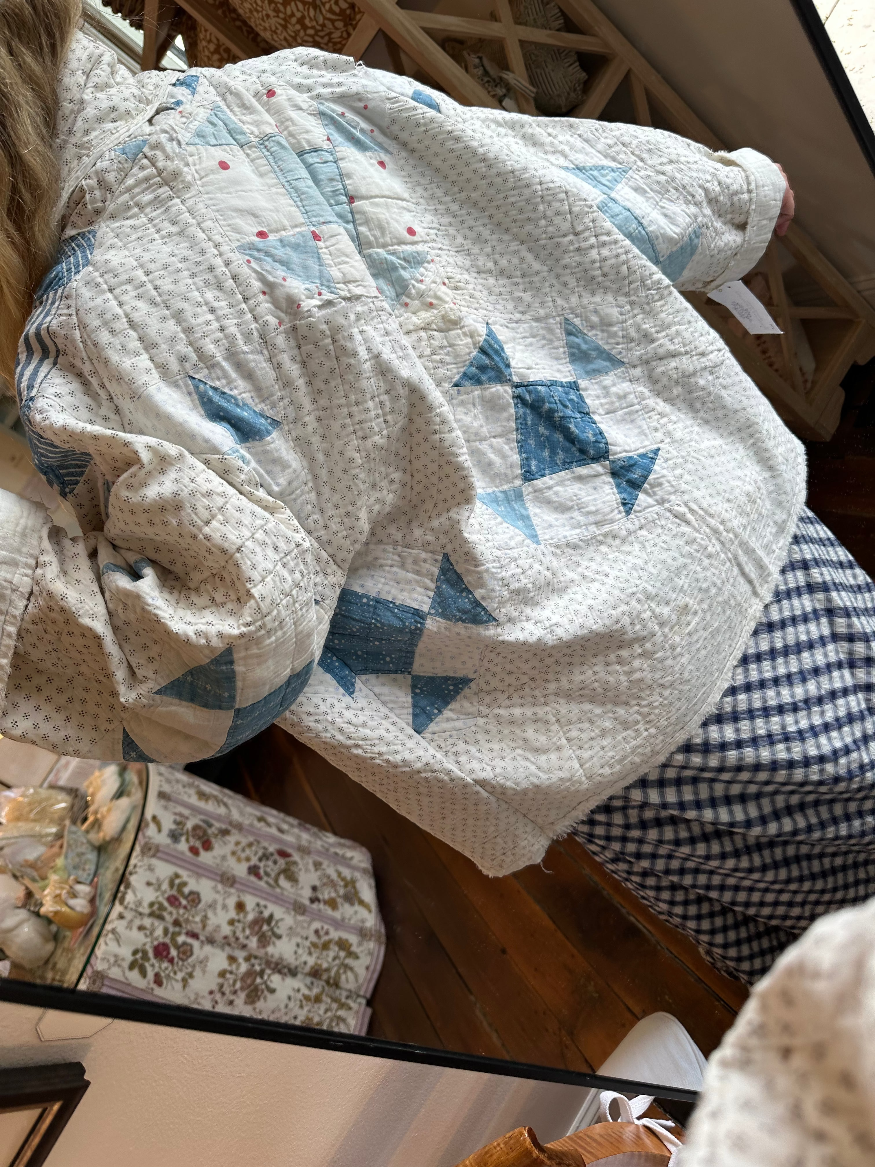 Blue Shoo Fly Quilt Jacket