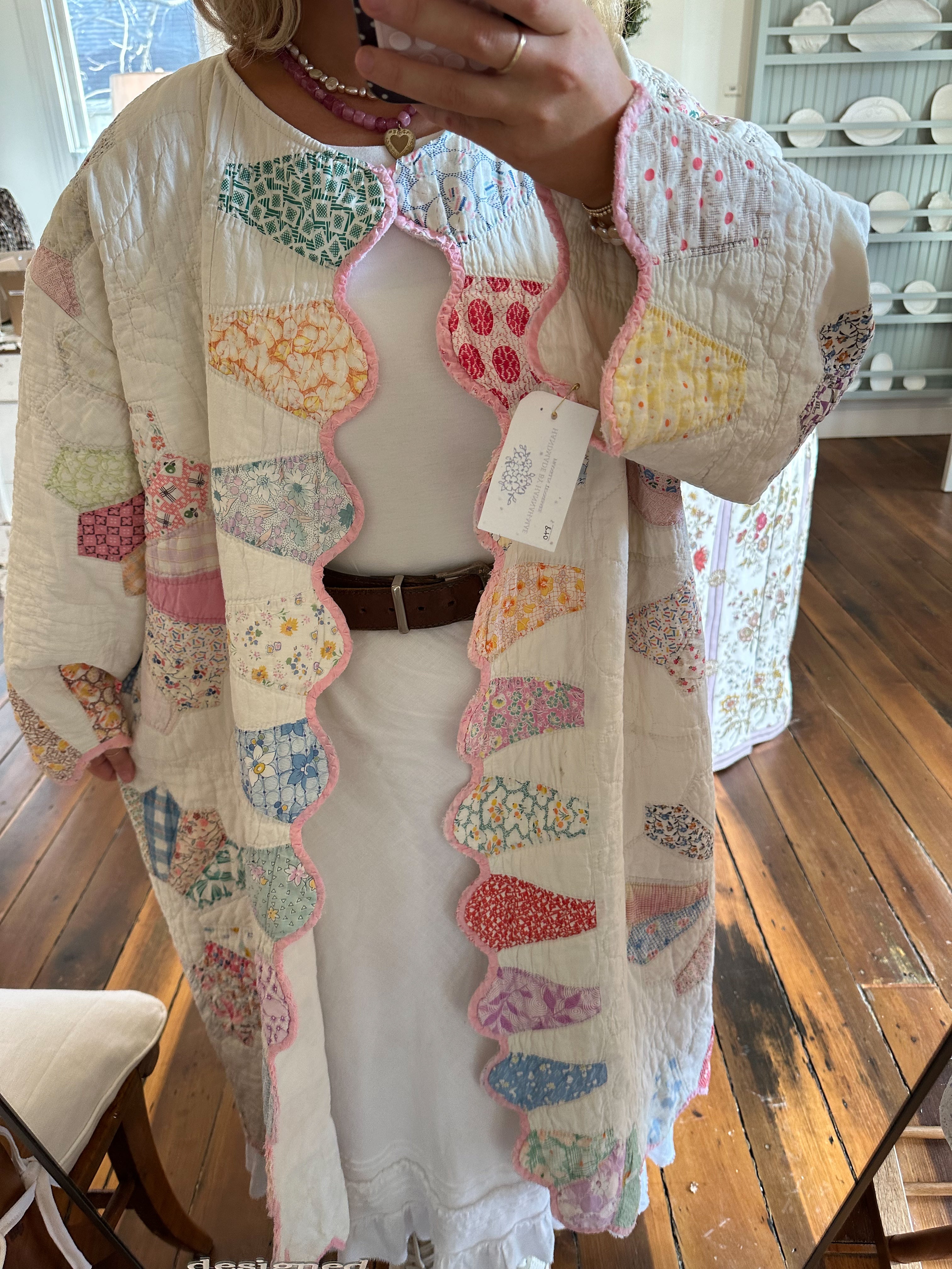 Pink Dresden Plate Quilt Jacket
