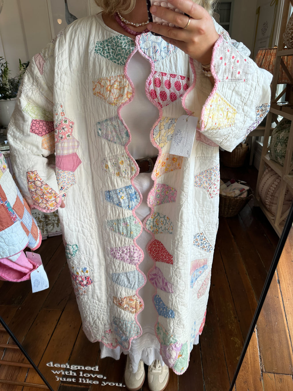 Pink Dresden Plate Quilt Jacket